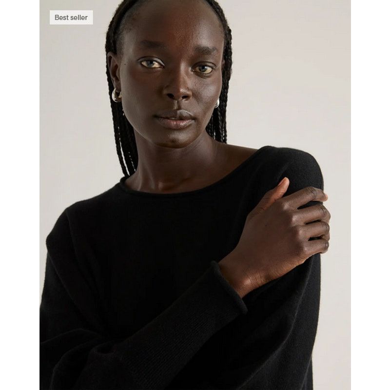 Quince Quince Mongolian Cashmere Batwing Sweater Black S/M Size M / US 6-8 / IT 42-44 - 6 Thumbnail
