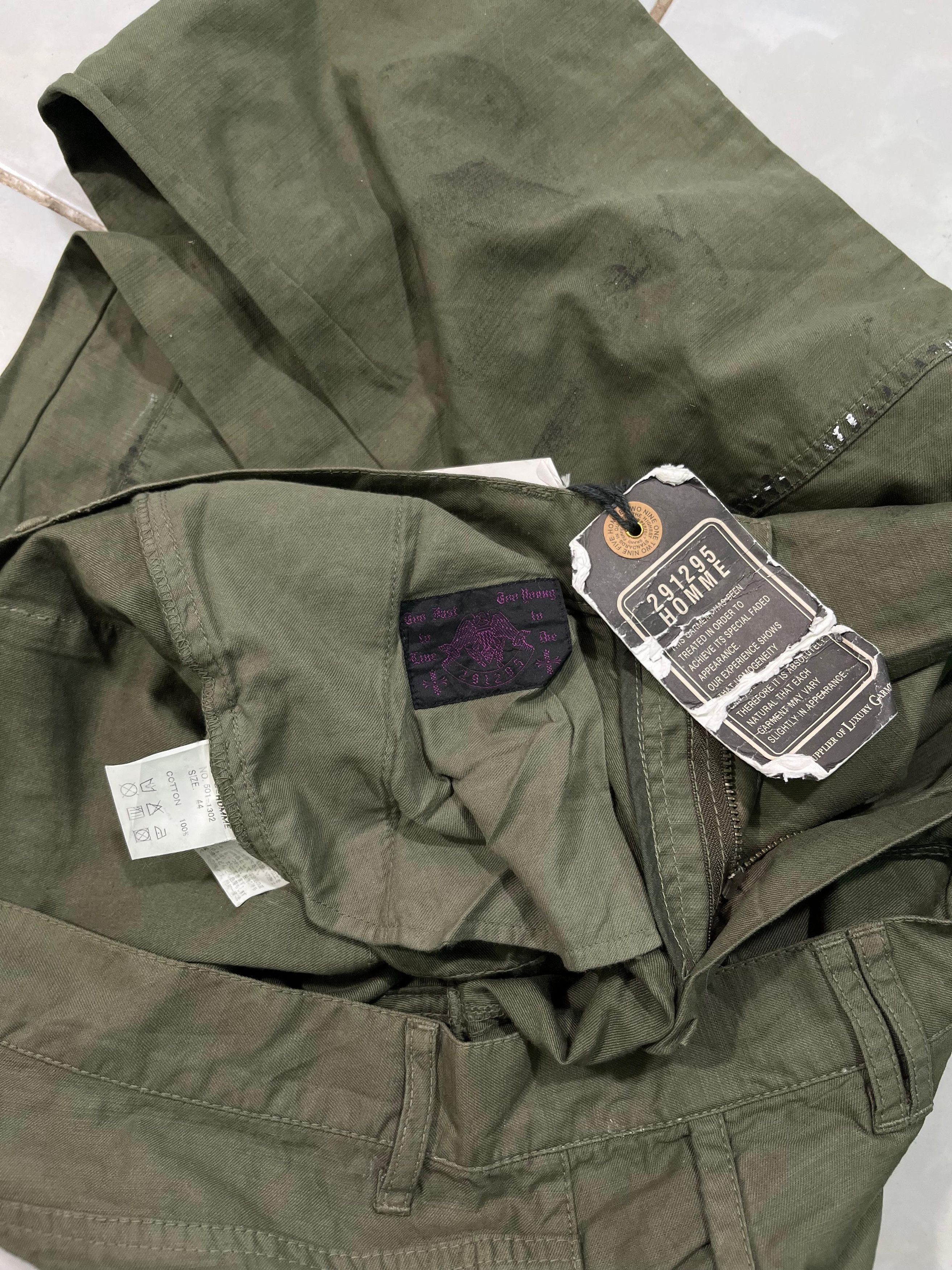 291295=Homme 291295=Homme Double knee Painted Fatigue Pants Size US 31 - 7 Thumbnail