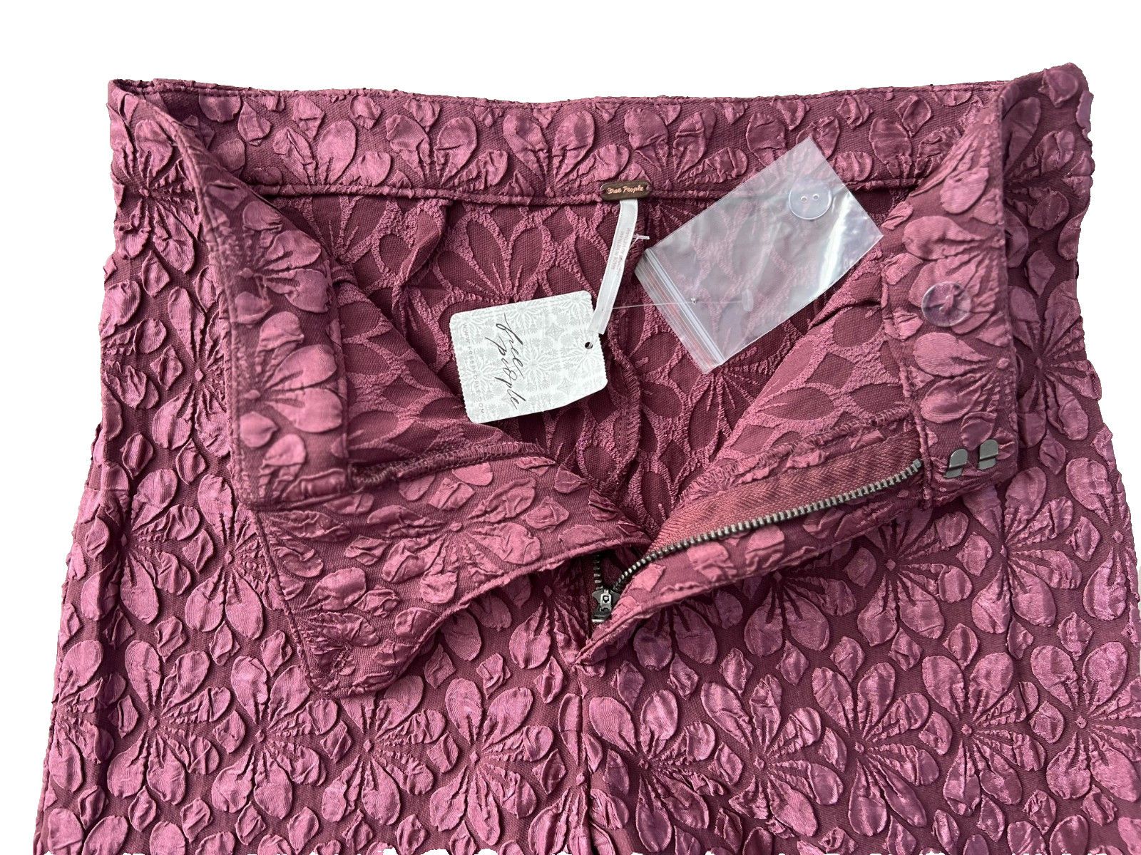 Free People Free People Runaway Floral Flare Pants Plum ( 4 ) Size 27" / US 4 / IT 40 - 5 Thumbnail