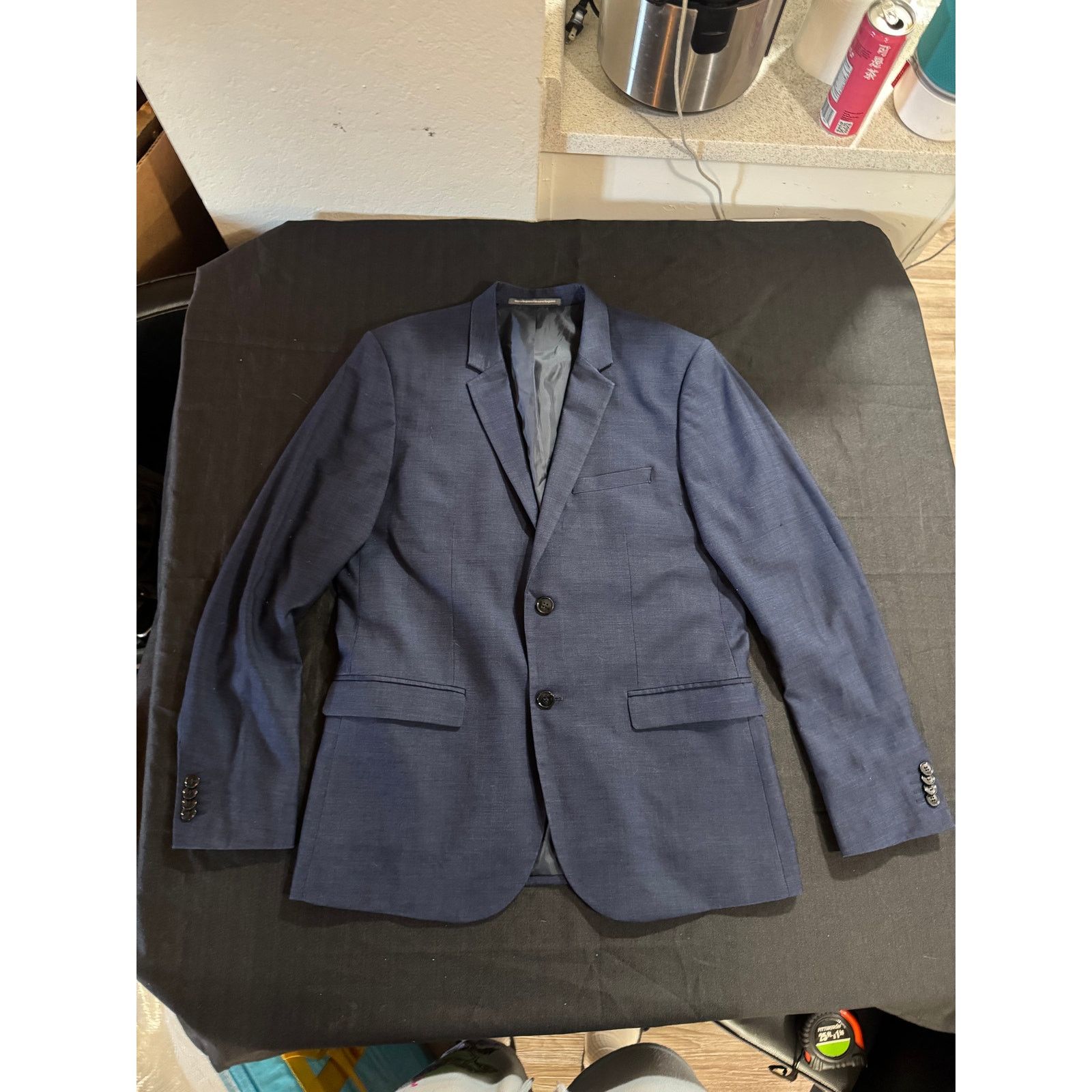 H&M Sport Coat Navy Blue 2-Button Men's US 42R Skinny Fit Size 42R - 1 Thumbnail