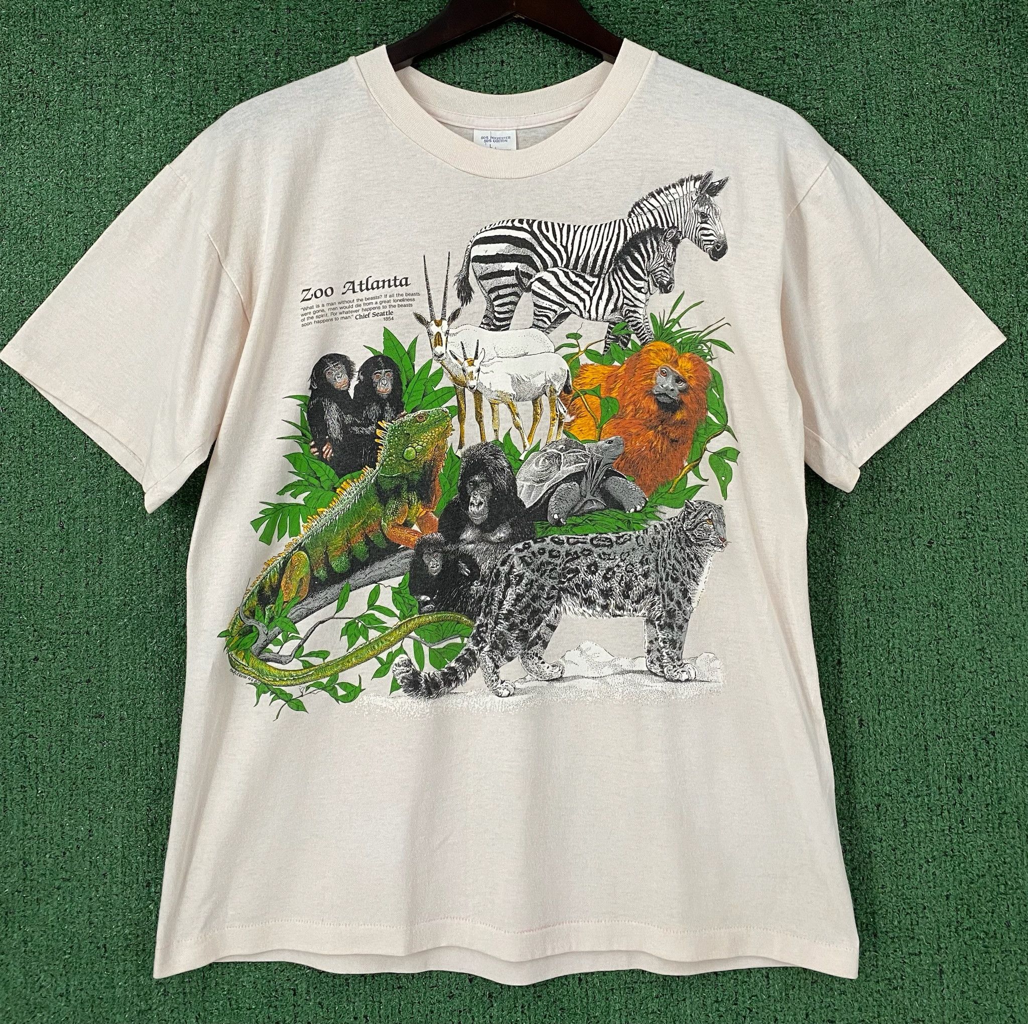 Vintage 80’s Zoo Atlanta Animals Double Sided T-Shirt Small Size US S / EU 44-46 / 1 - 1 Thumbnail