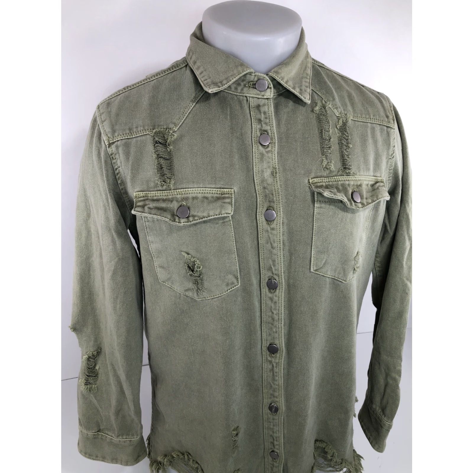 Denime PIMP C / AINT NOBODY TRIPPING Denim Shirt Jacket Unisex Green M Vintage Very Rare Shirt Jacket Mens Size M / US 6-8 / IT 42-44 - 5 Thumbnail