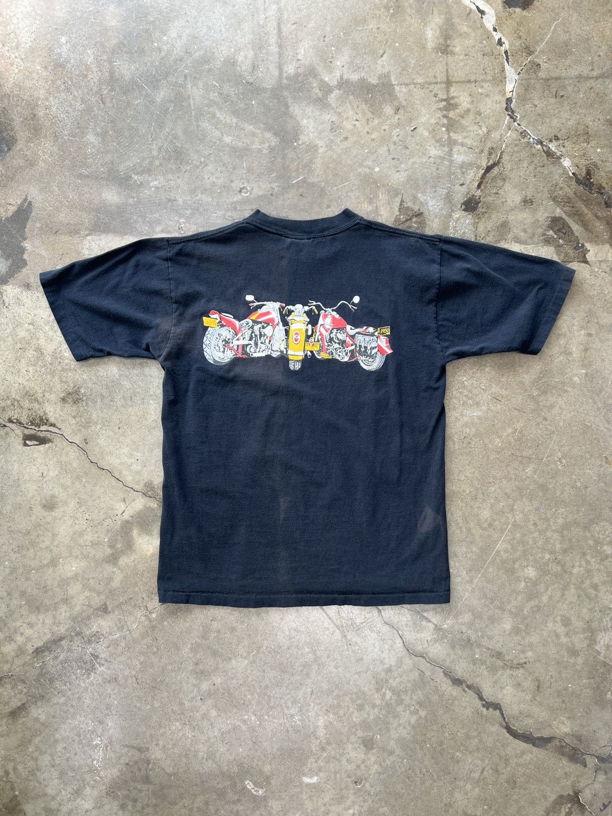 Harley Davidson × Vintage Vintage Americana Classic Motorcycle Single Stitch Tee Large Size US L / EU 52-54 / 3 - 5 Thumbnail
