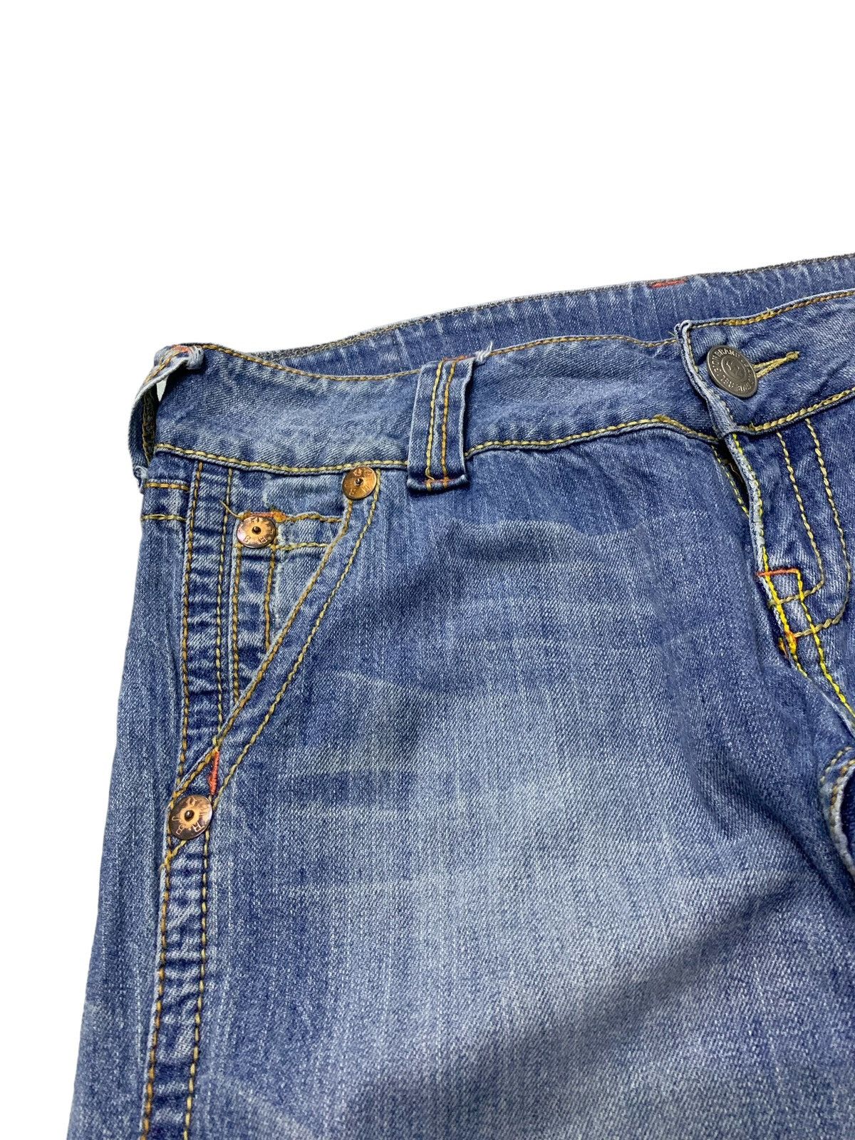 Affliction × True Religion True Religion Sammy Big T Distressed Flare Denim Pants Size US 30 / EU 46 - 8 Thumbnail
