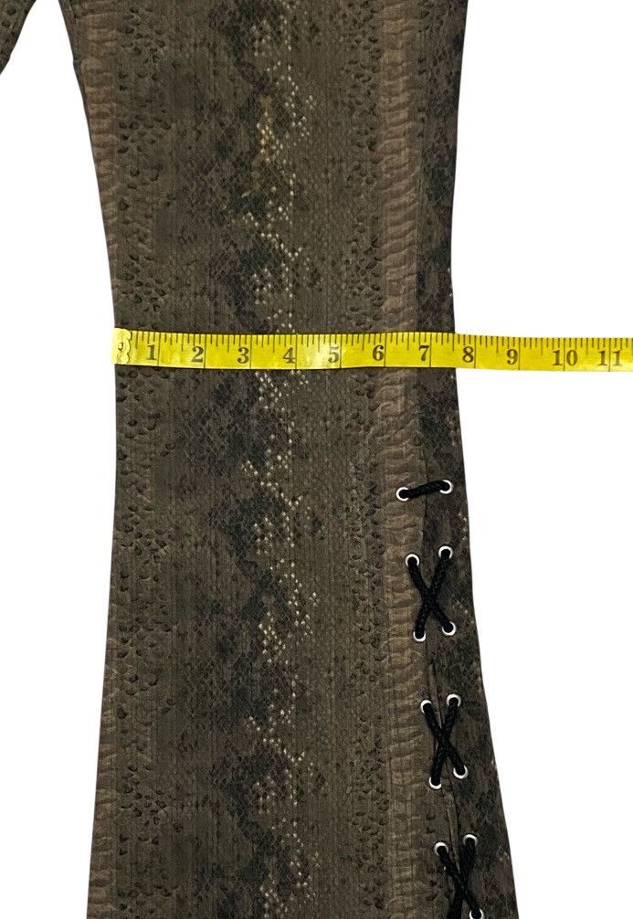 Tornado Mart 💃Tornado Mart 00s “Snakeskin”Woven Laced Flare Cut Pants Size US 30 / EU 46 - 23 Thumbnail