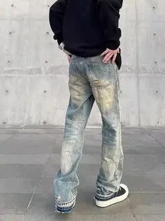 Jean Washed vintage baggy micro flared jeans Size US 34 / EU 50 - 5 Thumbnail
