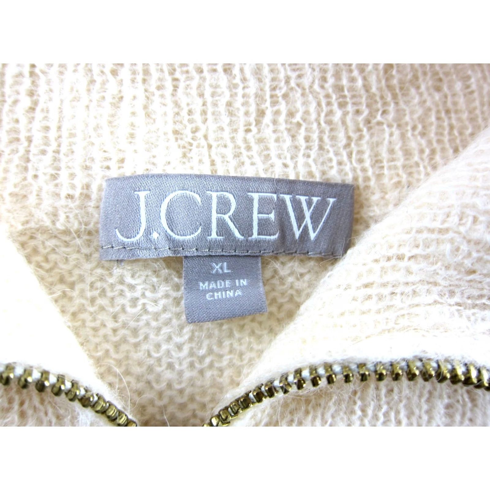 J.Crew J.CREW Blue Ivory Black Gold Zipper Cowl Neck Knit Sweater Woman Size XL Size XL / US 12-14 / IT 48-50 - 3 Thumbnail