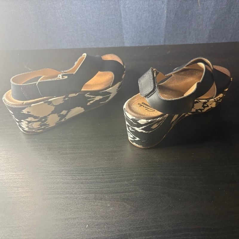 Clarks Clarks Collection Soft Cushion Wedge Slingback Sandals Sz 7W Size US 7 / IT 37 - 6 Thumbnail