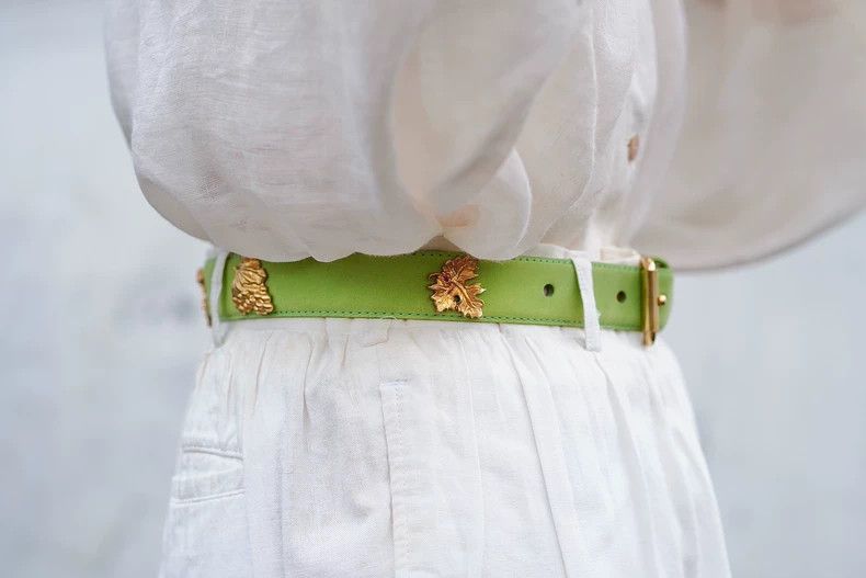 Kenzo 1980s Kenzo Green Leather Grape Belt - dmc Size ONE SIZE - 1 Thumbnail