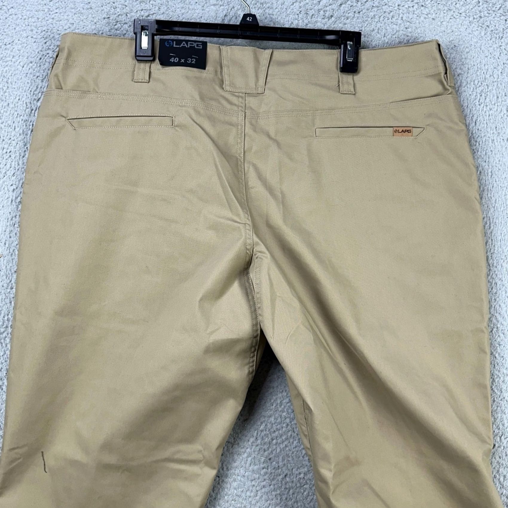 Vintage LAPG Terrain Flex Chino Pants 40X32 Tan Khaki Flat Front Straight Leg Casual Mens Pants Size US 40 / EU 56 - 3 Thumbnail