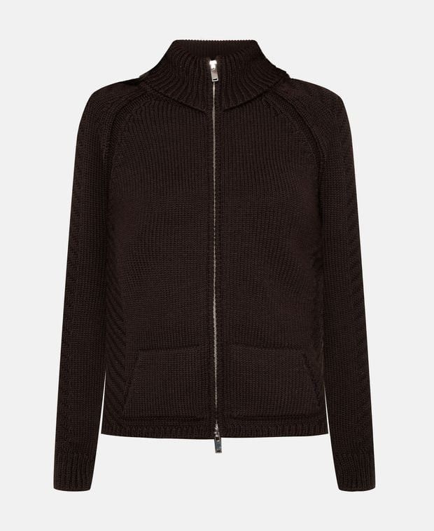 Wool Cardigan in Brown, Women's (Size S)