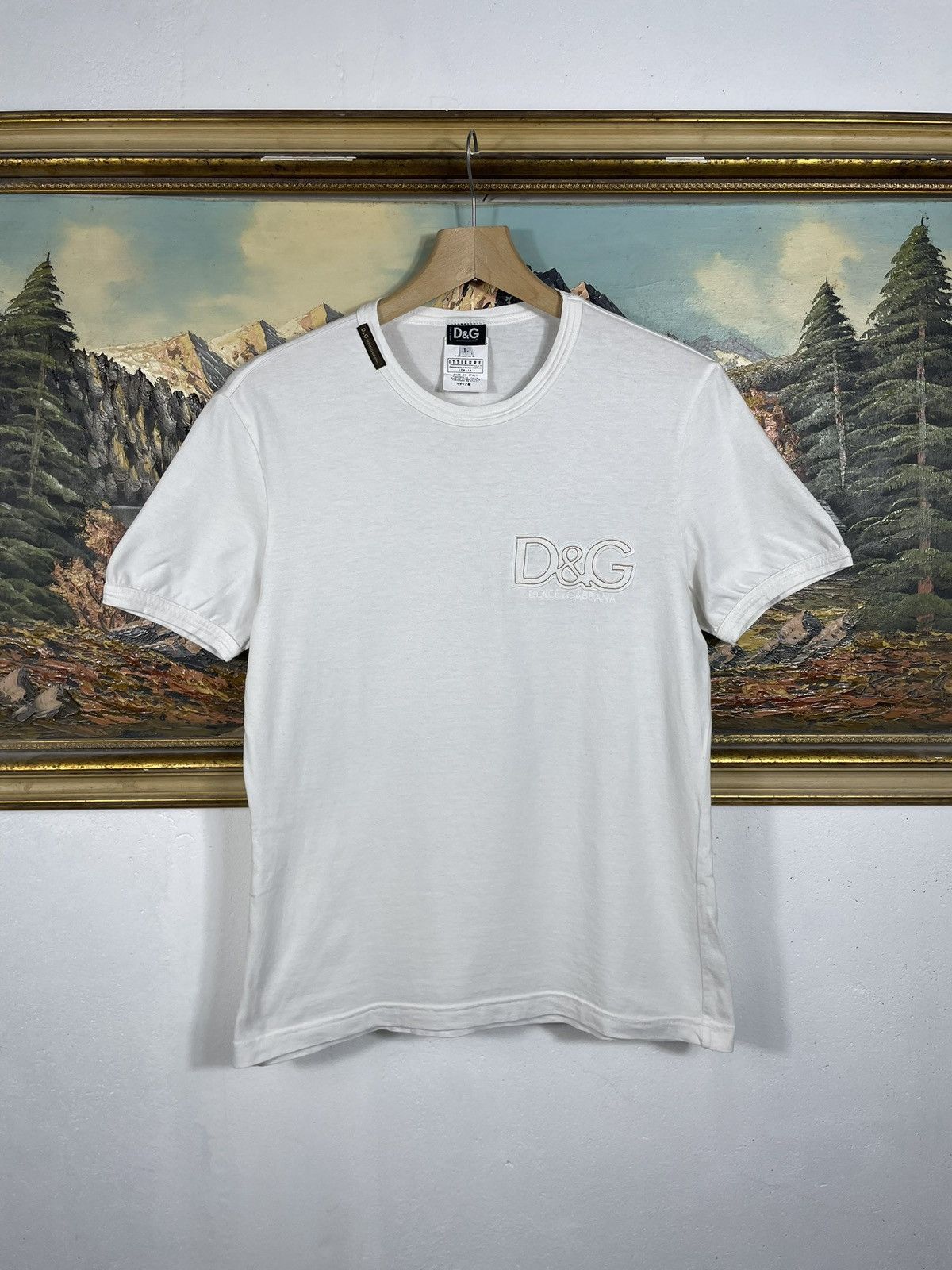 Dolce & Gabbana Dolce&Gabbana D&G Vintage Y2k White T-shirt Tee Luxury Size L / US 10 / IT 46 - 1 Thumbnail
