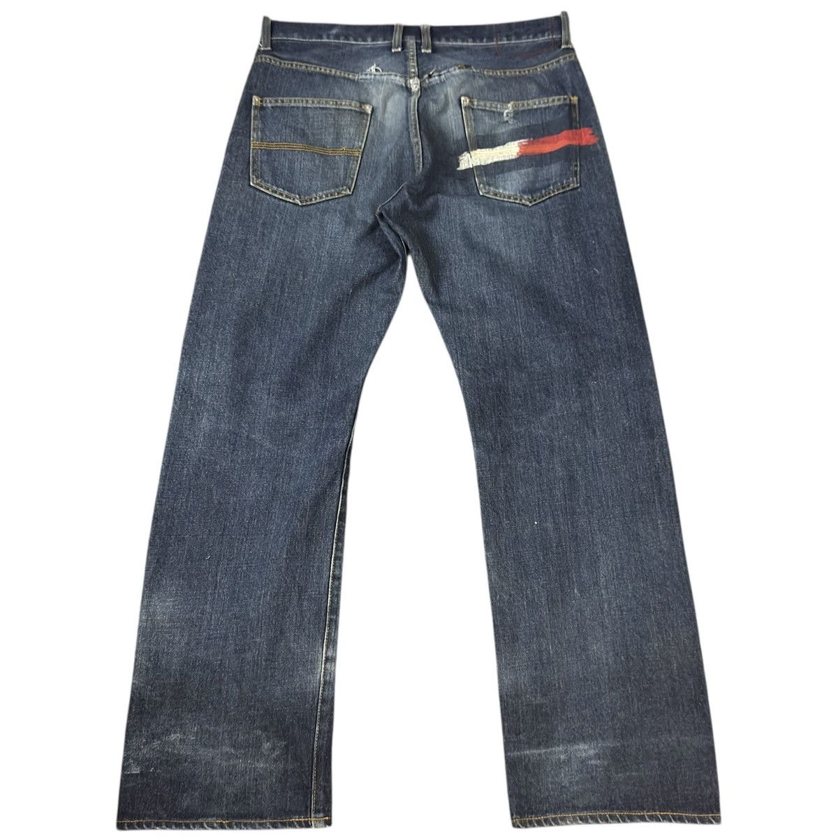 Tommy Jeans Vintage 90s Tommy Paint Distressed Denim Size US 34 / EU 50 - 3 Thumbnail