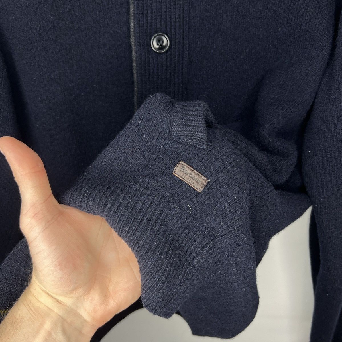 Barbour Barbour Wool Knit Cardigan Button Up Zip Navy Jacket Size US L / EU 52-54 / 3 - 5 Thumbnail
