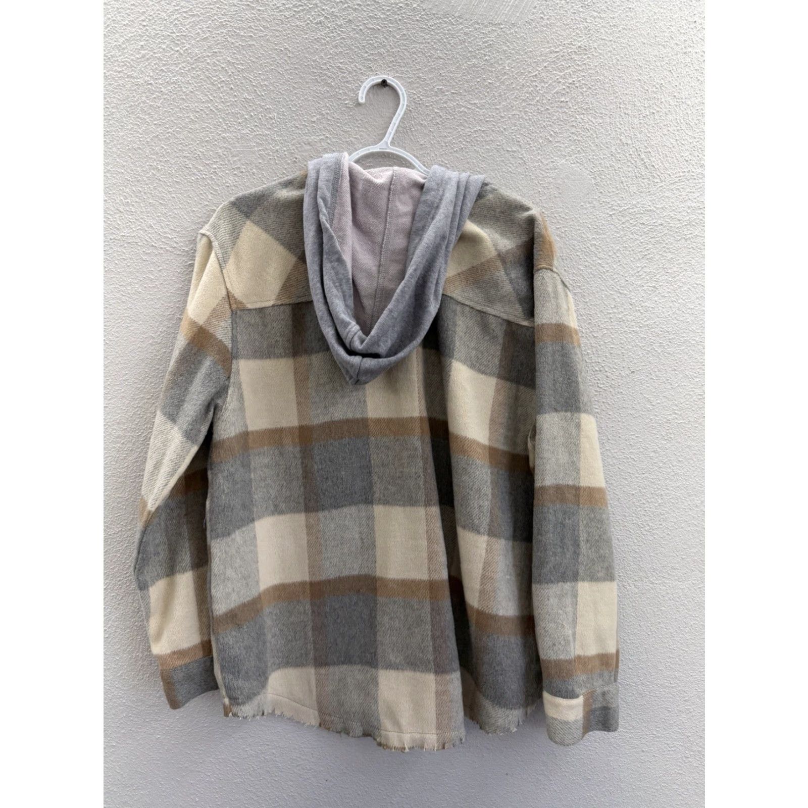 Vintage Wallflower Womens Jacket XL Brown Plaid Hooded Button Up Flannel Size XL / US 12-14 / IT 48-50 - 7 Thumbnail