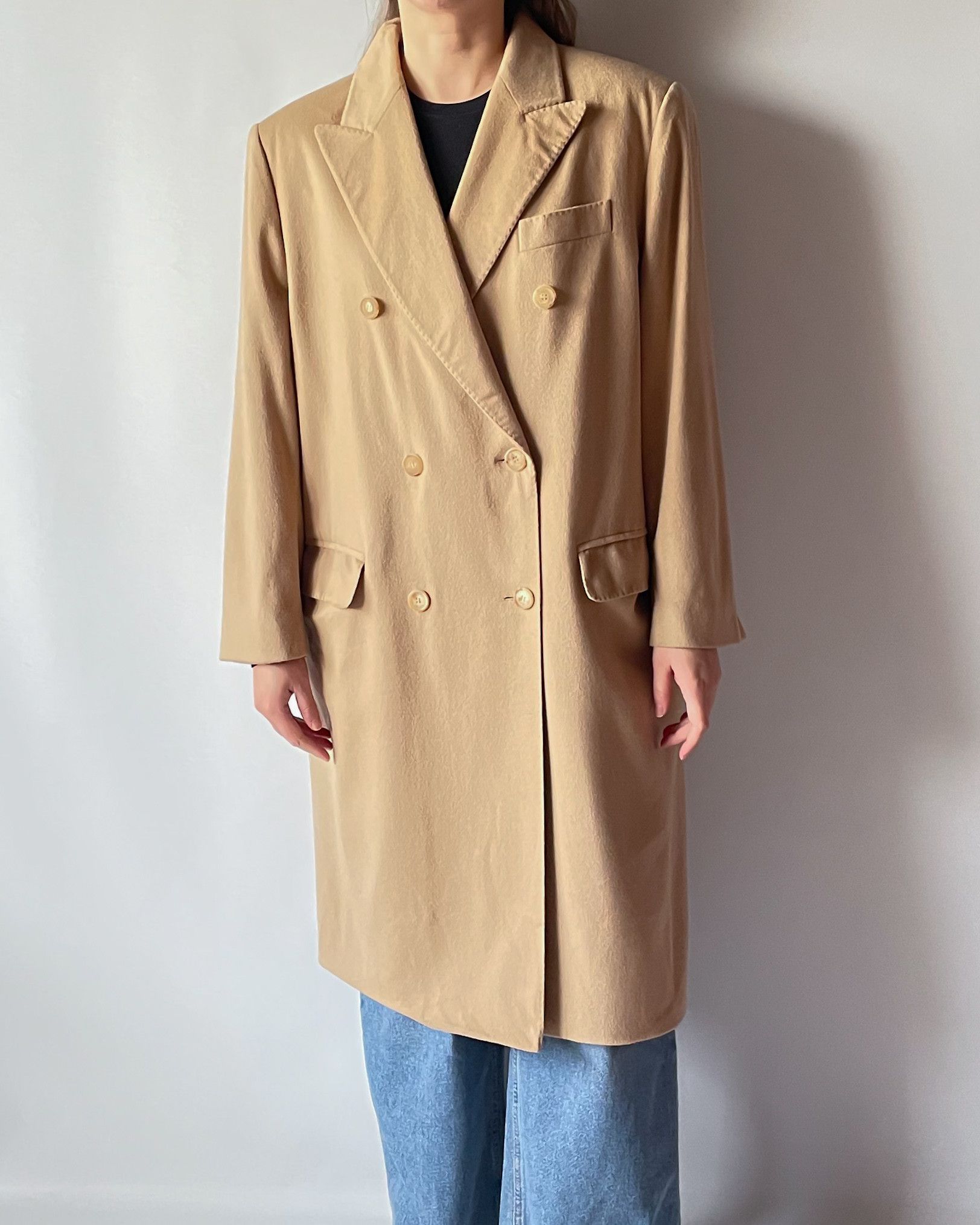 Colombo Vintage Colombo Fabric Camel Coat – Pure Cashmere Size XL / US 12-14 / IT 48-50 - 3 Thumbnail