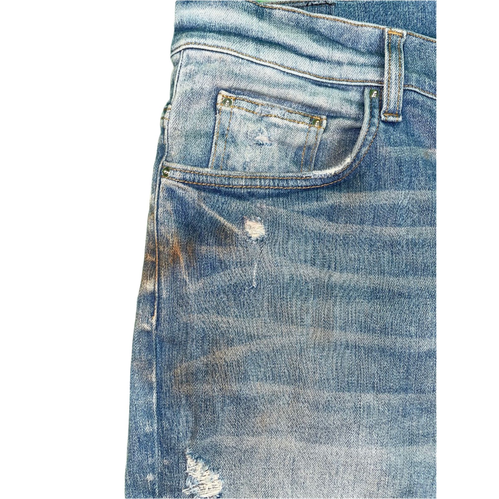 Amiri Amiri Clay Side Logo Light Wash Blue Jeans Size US 40 / EU 56 - 5 Thumbnail