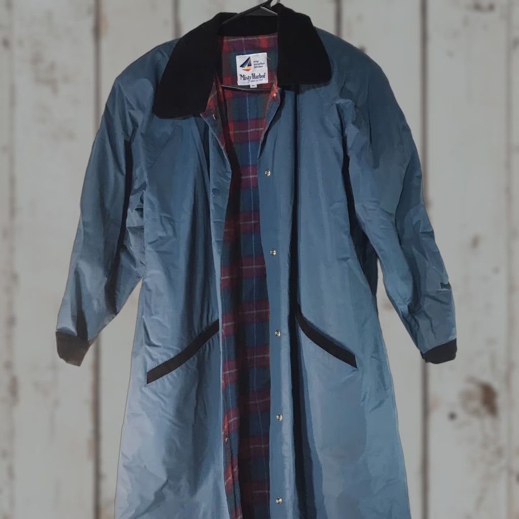 Vintage VINTAGE Misty Harbor Women's Rain Jacket Long Waterproof Slicker 48in Fall Winter Size M Blue Size M / US 6-8 / IT 42-44 - 1 Thumbnail