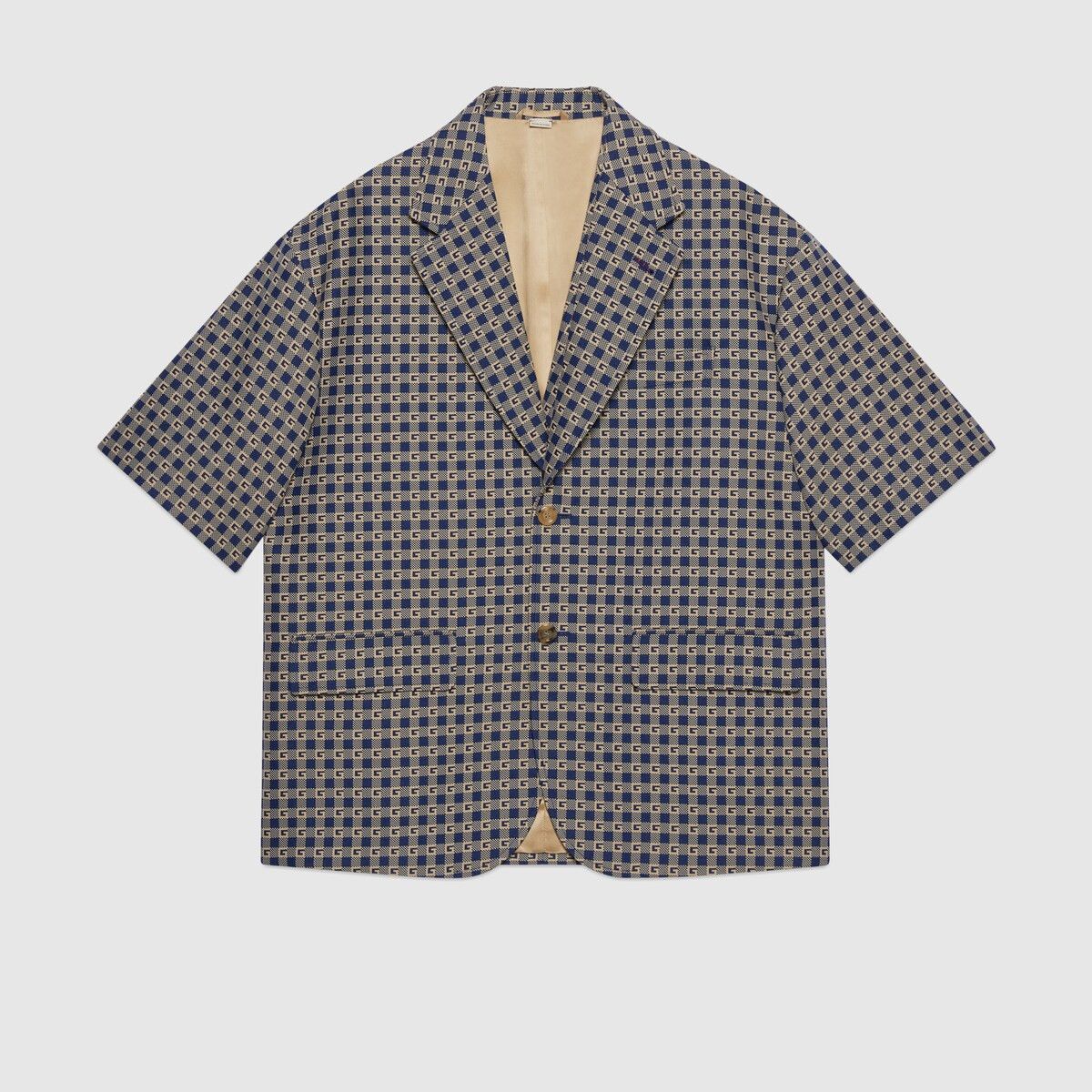 Gucci 50 L Gucci Square G Check Formal Jacket Short Sleeve Size 50L - 1 Thumbnail