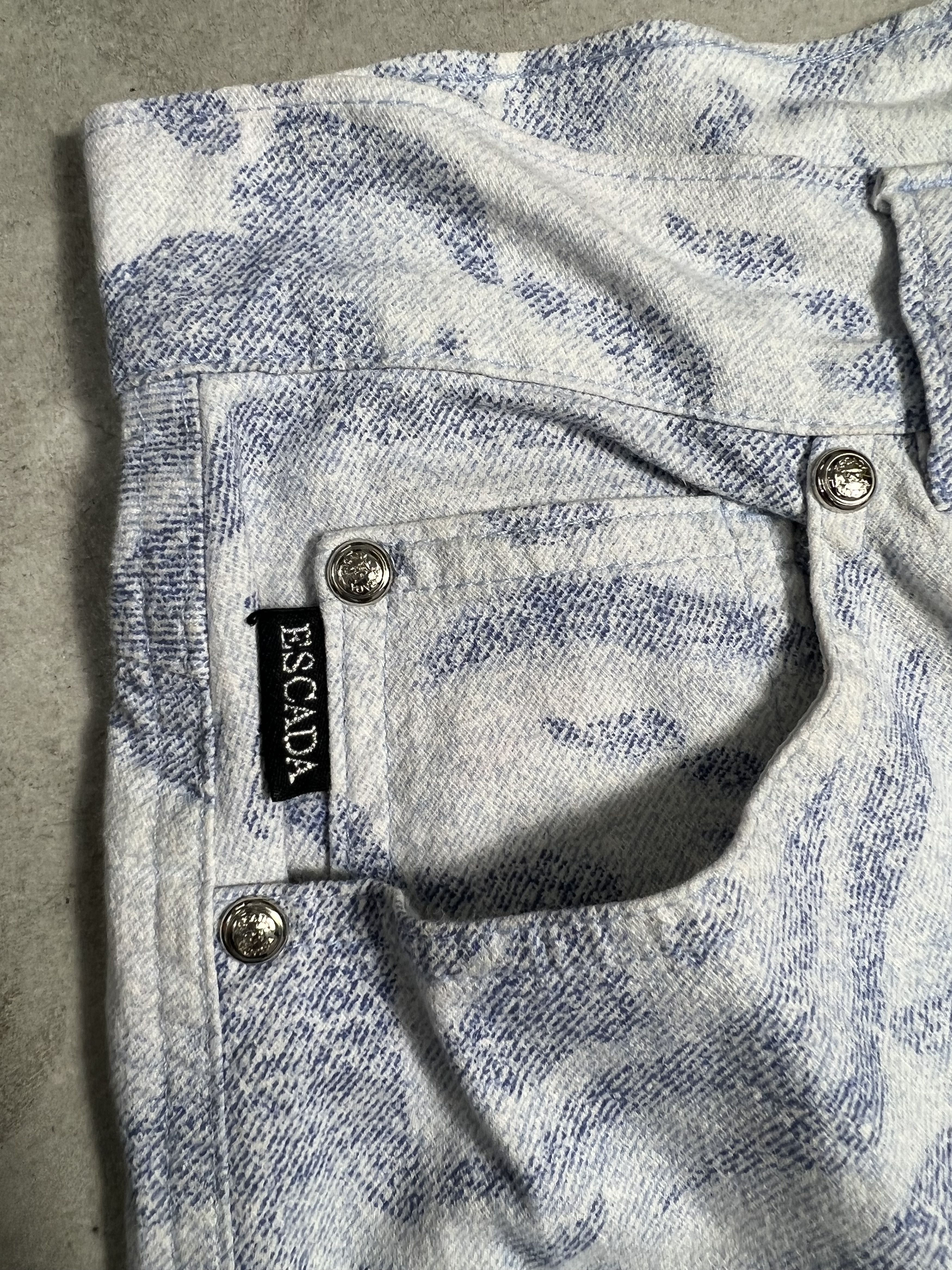 Escada ESCADA Blue Wash Striped Denim GTMPT372 Size 28" / US 6 / IT 42 - 2 Thumbnail