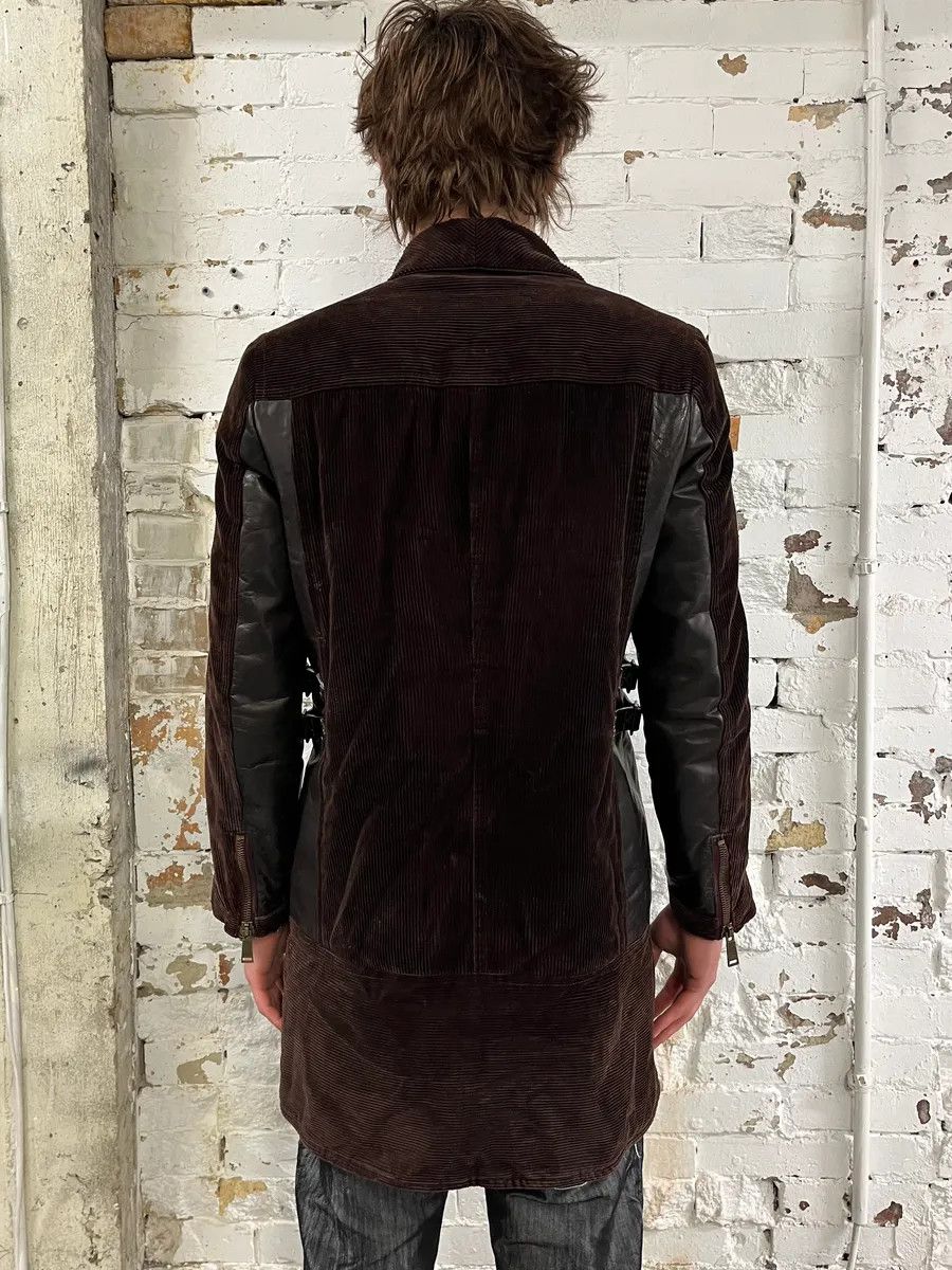 Dsquared2 AW2004 Dsquared2 Hybrid Brown Leather & Corduroy Long Coat Size US S / EU 44-46 / 1 - 3 Thumbnail