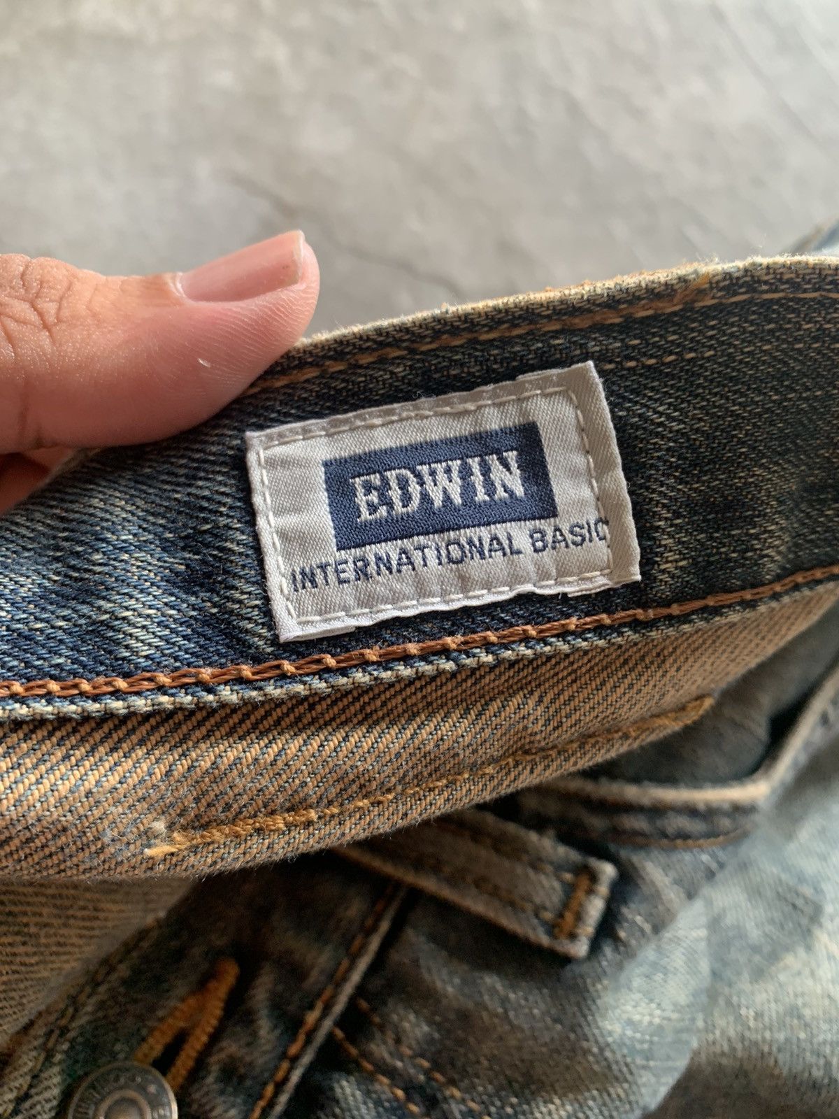 Edwin × Japanese Brand vintage rusty edwin 404 made in japan season fade Size US 32 / EU 48 - 7 Thumbnail