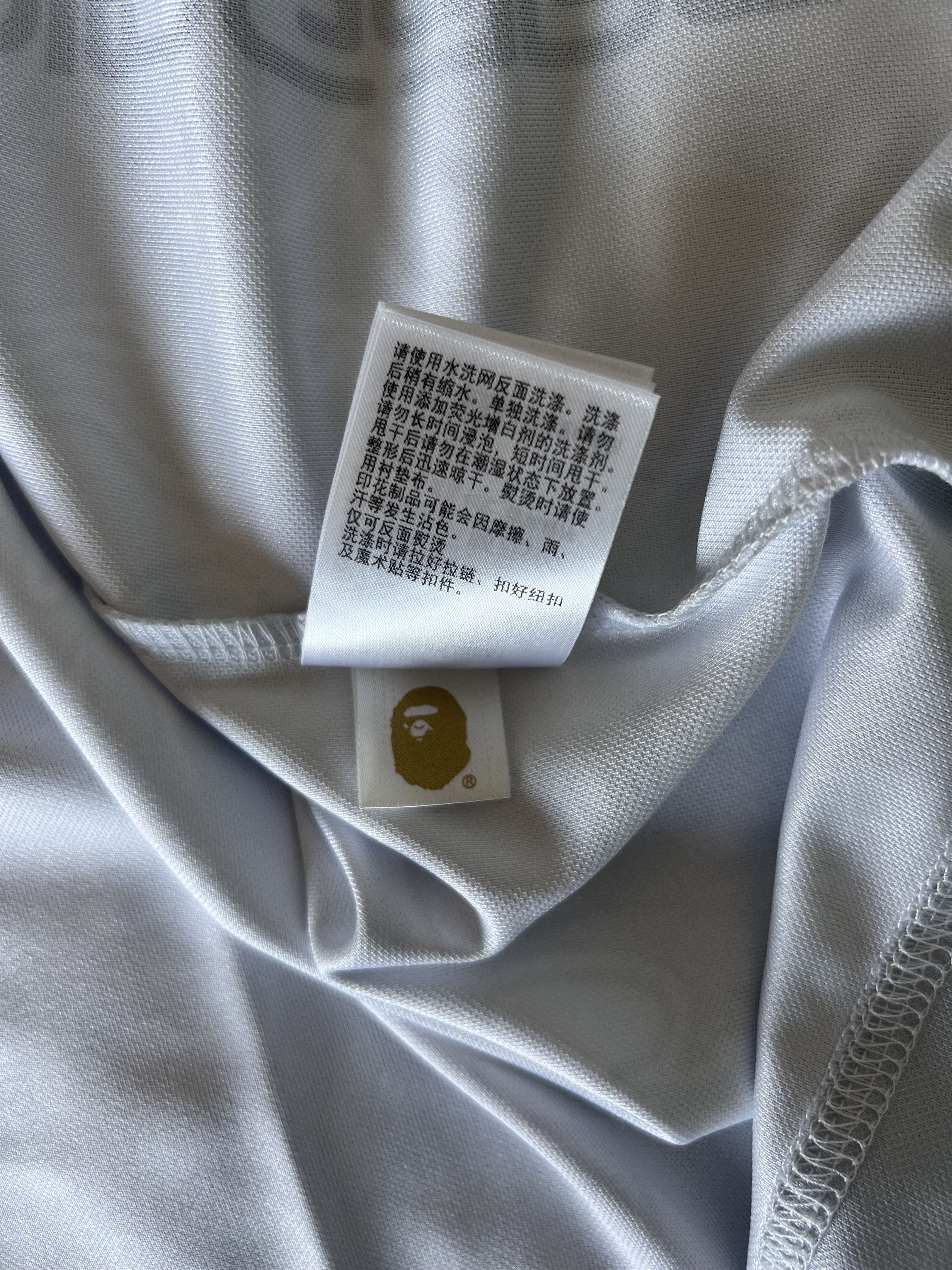 Bape Bape Flame Pattern Overall Half Zip Polo Jersey in White Size US L / EU 52-54 / 3 - 9 Thumbnail