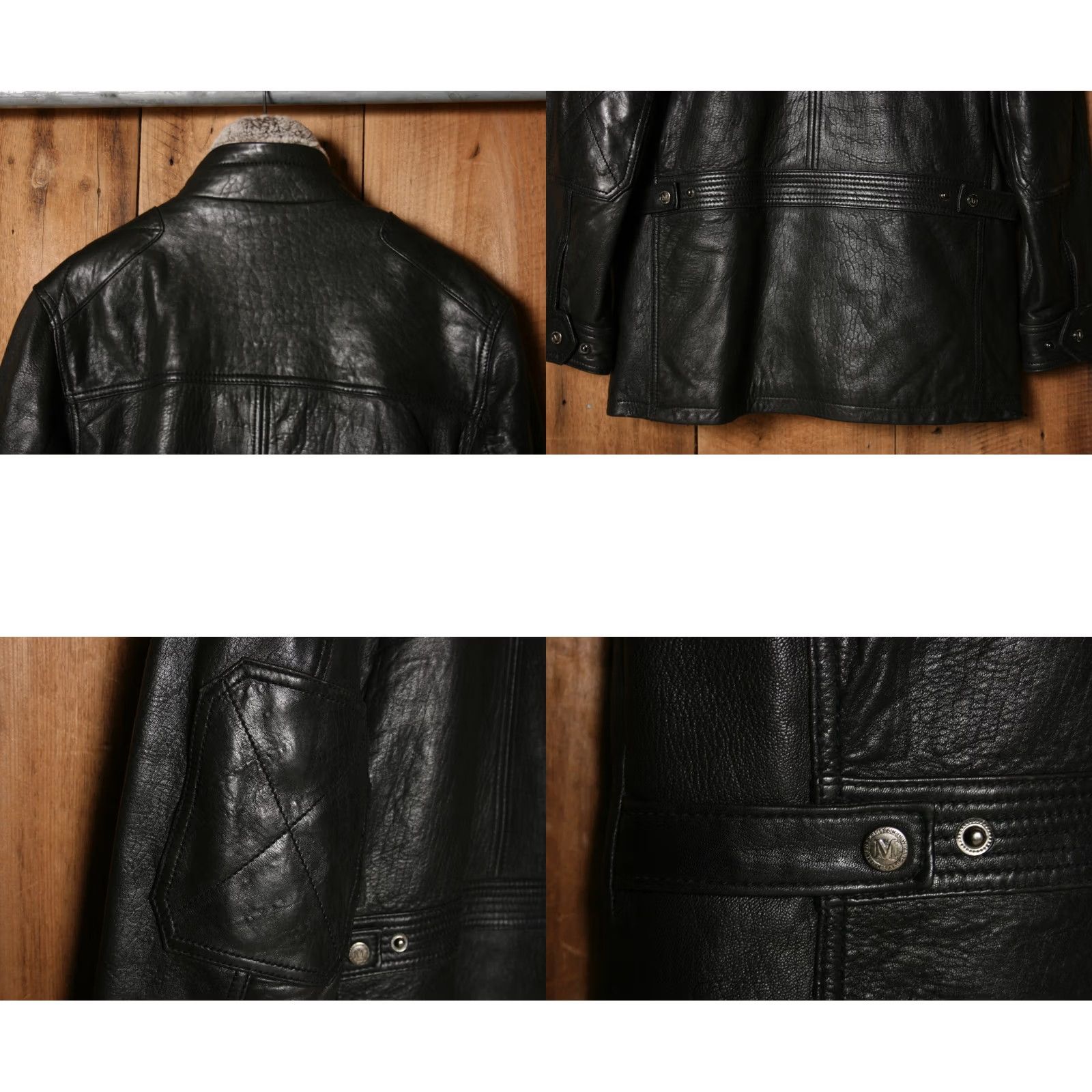 Andrew Marc ANDREW MARC Leather Jacket Mens S Black Insulated Lined Removable Shearling Collar Biker Zip Snap Winter Fall Size US S / EU 44-46 / 1 - 9 Thumbnail