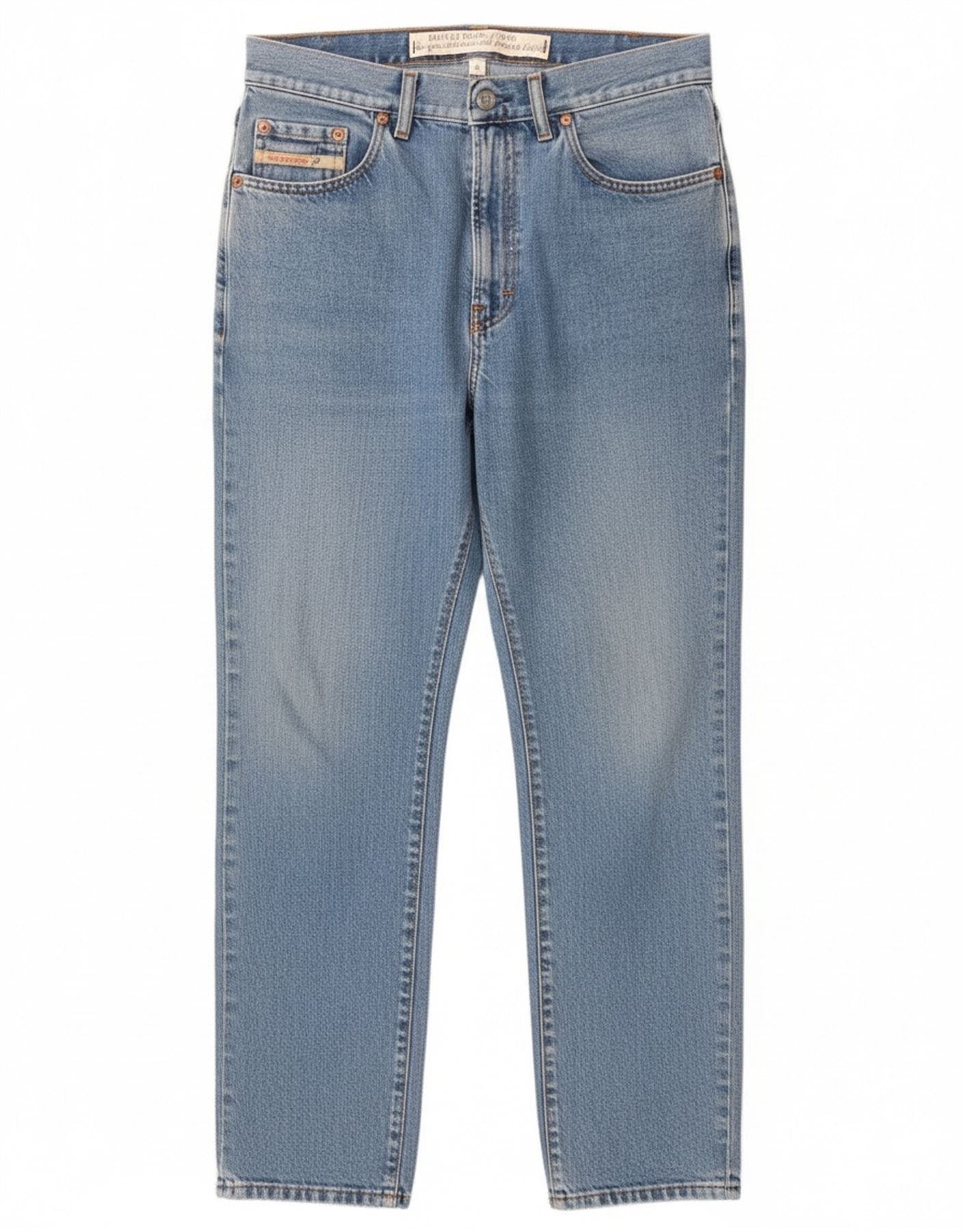 Diesel Mens High Waist Tapered Jeans W33 L29 Blue Cotton Size US 33 - 1 Thumbnail