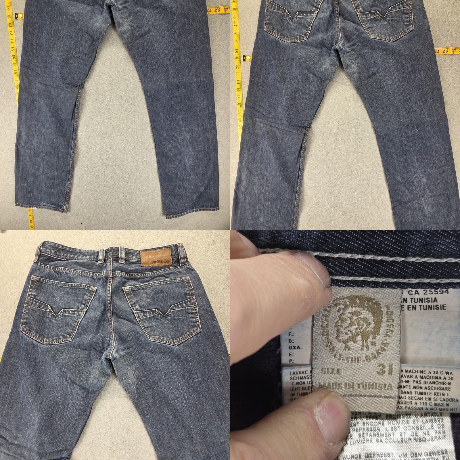 Diesel Diesel Jeans Mens 31x32 Blue Larkee Relaxed Straight Button Fly Denim 0088Z Size US 31 - 9 Thumbnail