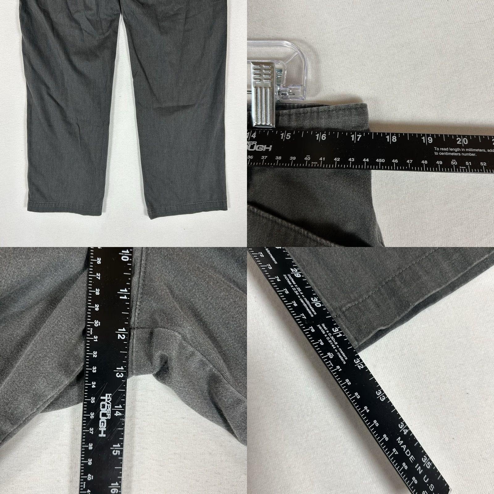 Lee Lee Relaxed Fit Straight Leg Chino Pants Womens 14 Long Gray Casual Work Office Size 36" / US 14 / IT 50 - 8 Thumbnail