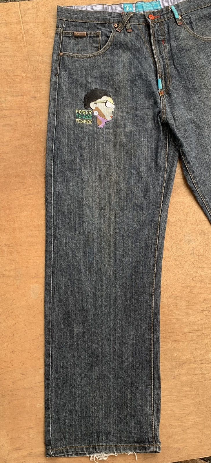 Vintage L.R.G Hip Hop Make Jeans Not War Baggy Denim Pants Size US 38 / EU 54 - 11 Thumbnail