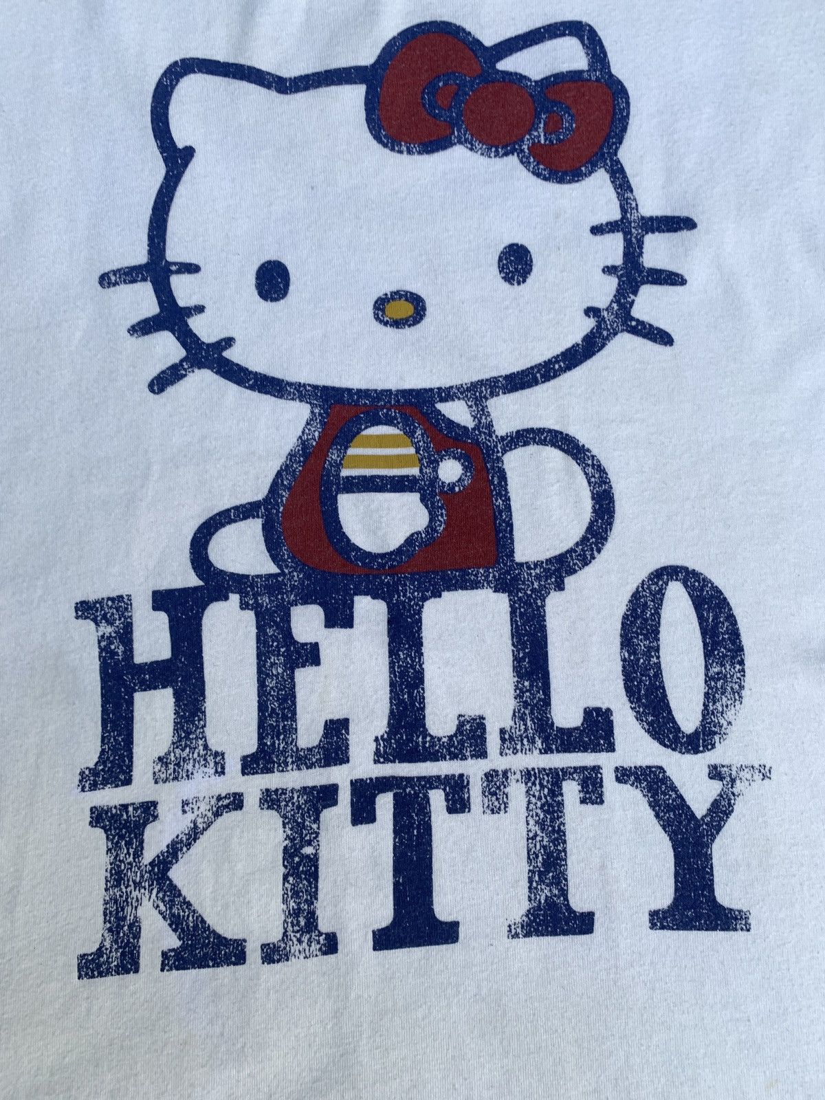 Anime × Cartoon Network × Japanese Brand y2k Hello Kitty by Breeze Japan Broken Big Graphic Baby Tee Size S / US 4 / IT 40 - 4 Thumbnail