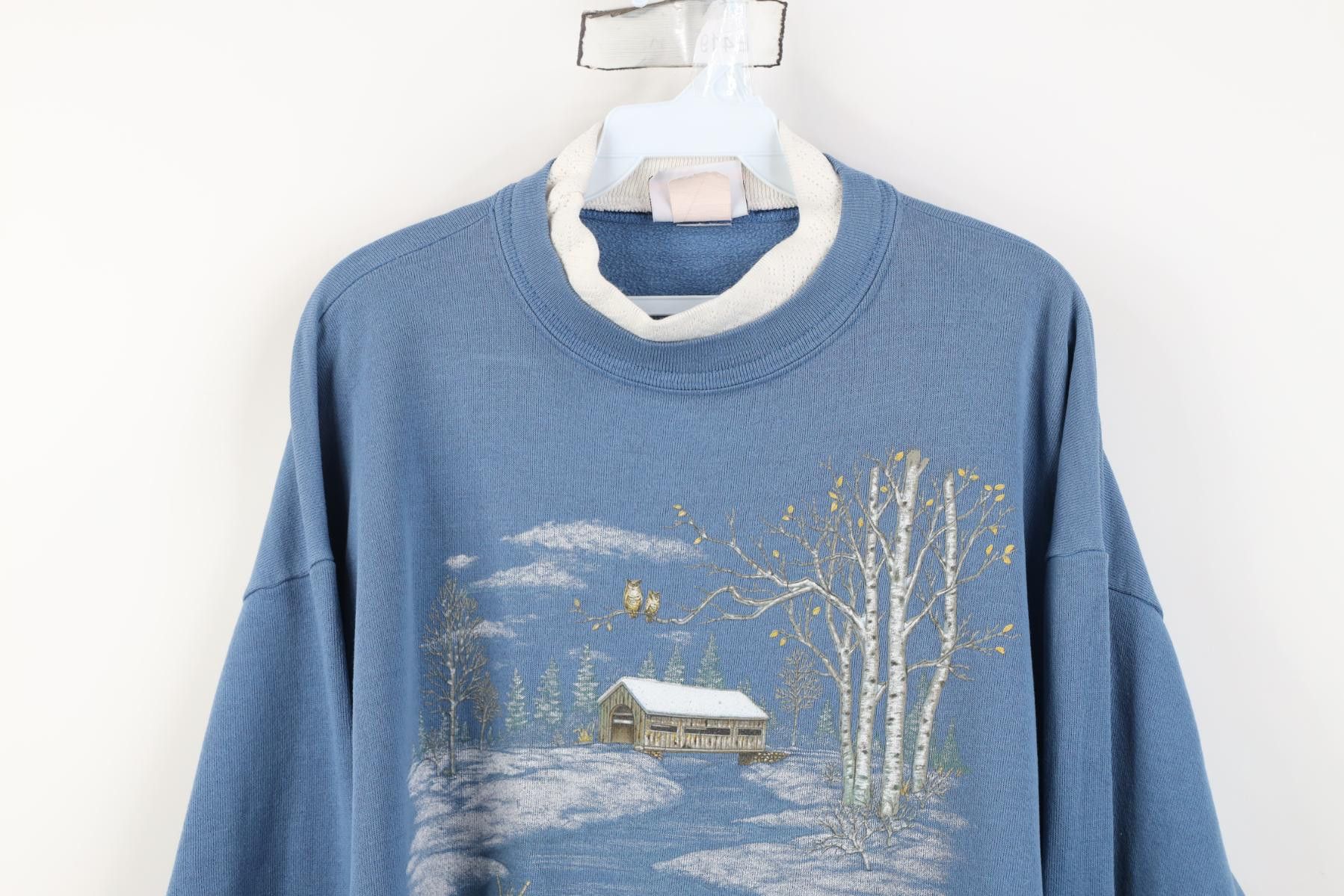 Vintage Vintage 90s Streetwear Country Owl Snow Sweatshirt USA Size XL / US 12-14 / IT 48-50 - 2 Thumbnail