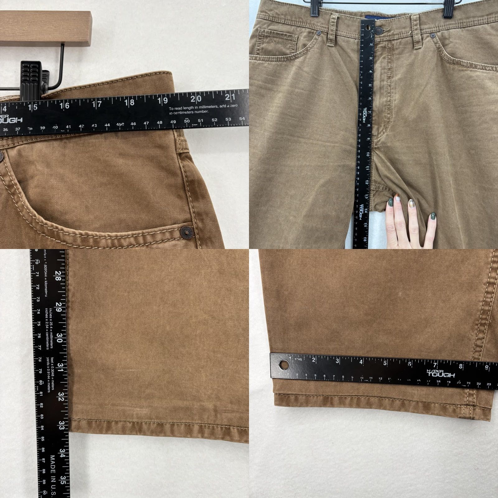 Vintage Alberto Tommy Pants Mens 38x34 Brown Comfort Fit Broken Twill Stretch 5-Pocket Size US 38 / EU 54 - 8 Thumbnail