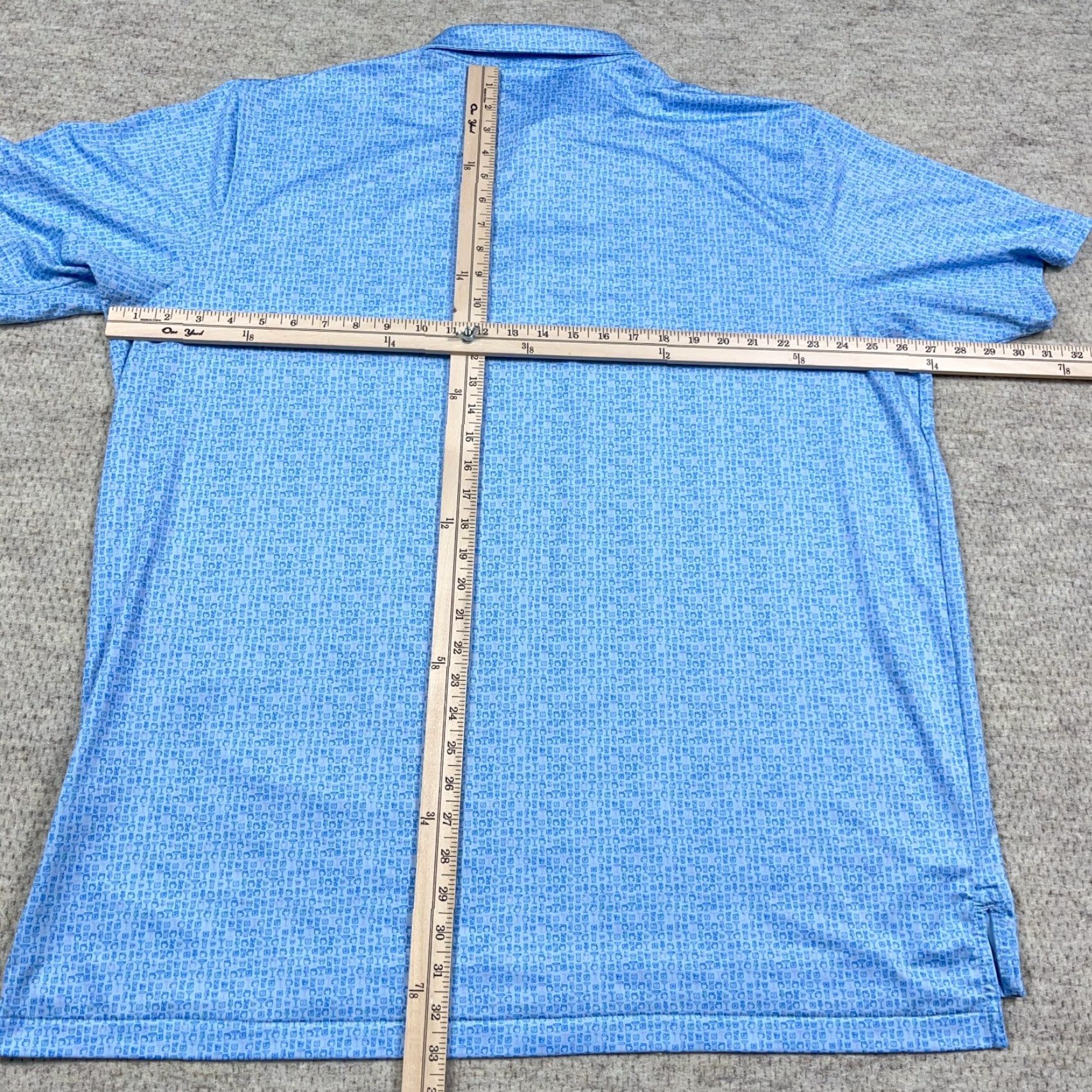 Peter Millar Peter Millar Polo Shirt Men 2XL Blue Geometric Logo Short Sleeve Size US XXL / EU 58 / 5 - 6 Thumbnail