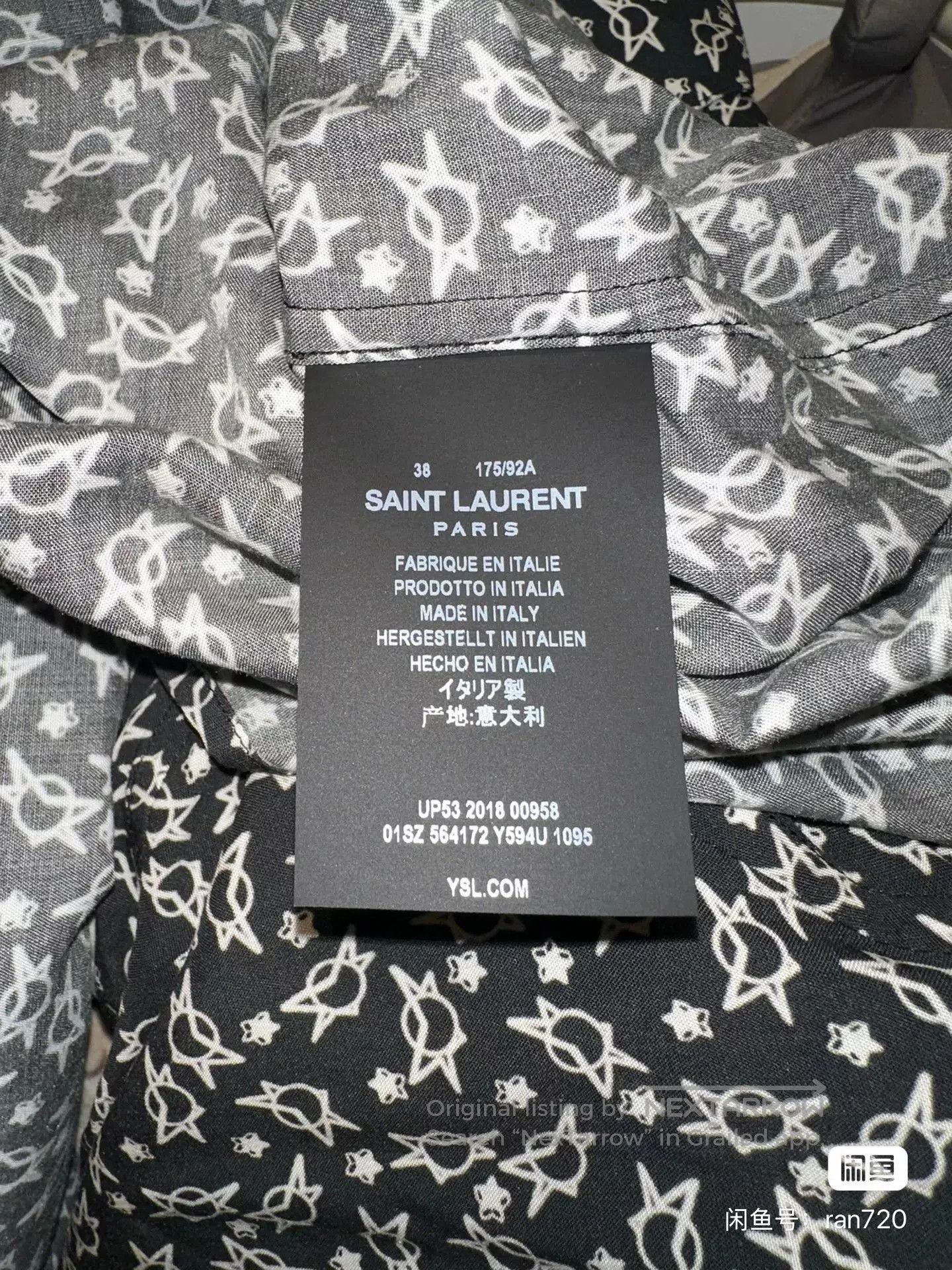 Saint Laurent Paris Saint Laurent Floral Print Shirt for Sale. Size US S / EU 44-46 / 1 - 8 Thumbnail
