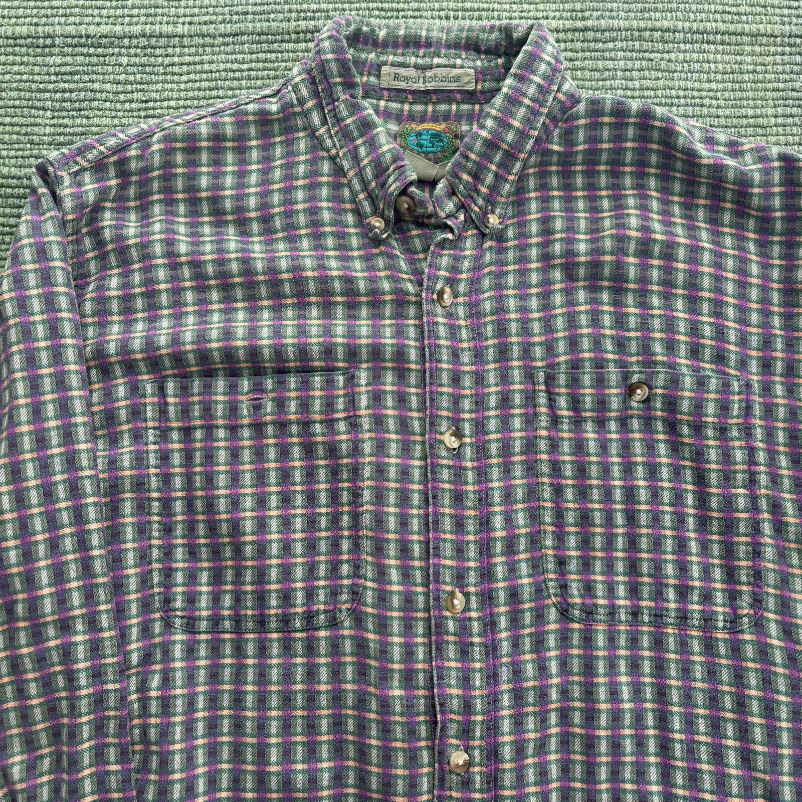 Royal Robbins Vintage 1990s Royal Robbins cotton plaid gray flannel Size US L / EU 52-54 / 3 - 2 Thumbnail