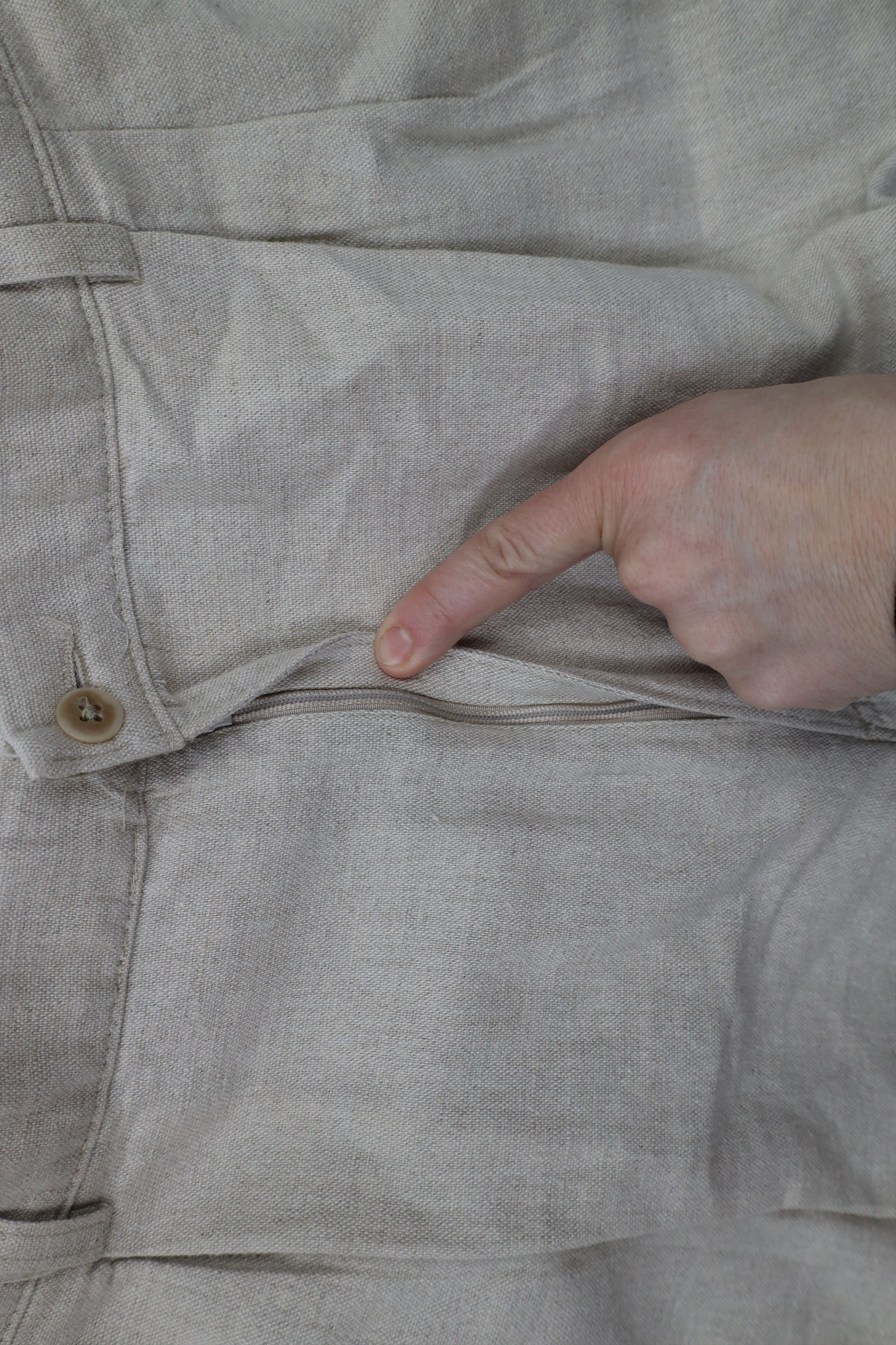 Vintage Vintage 90s Streetwear Cuffed Linen Blend Chino Pants Size US 38 / EU 54 - 6 Thumbnail