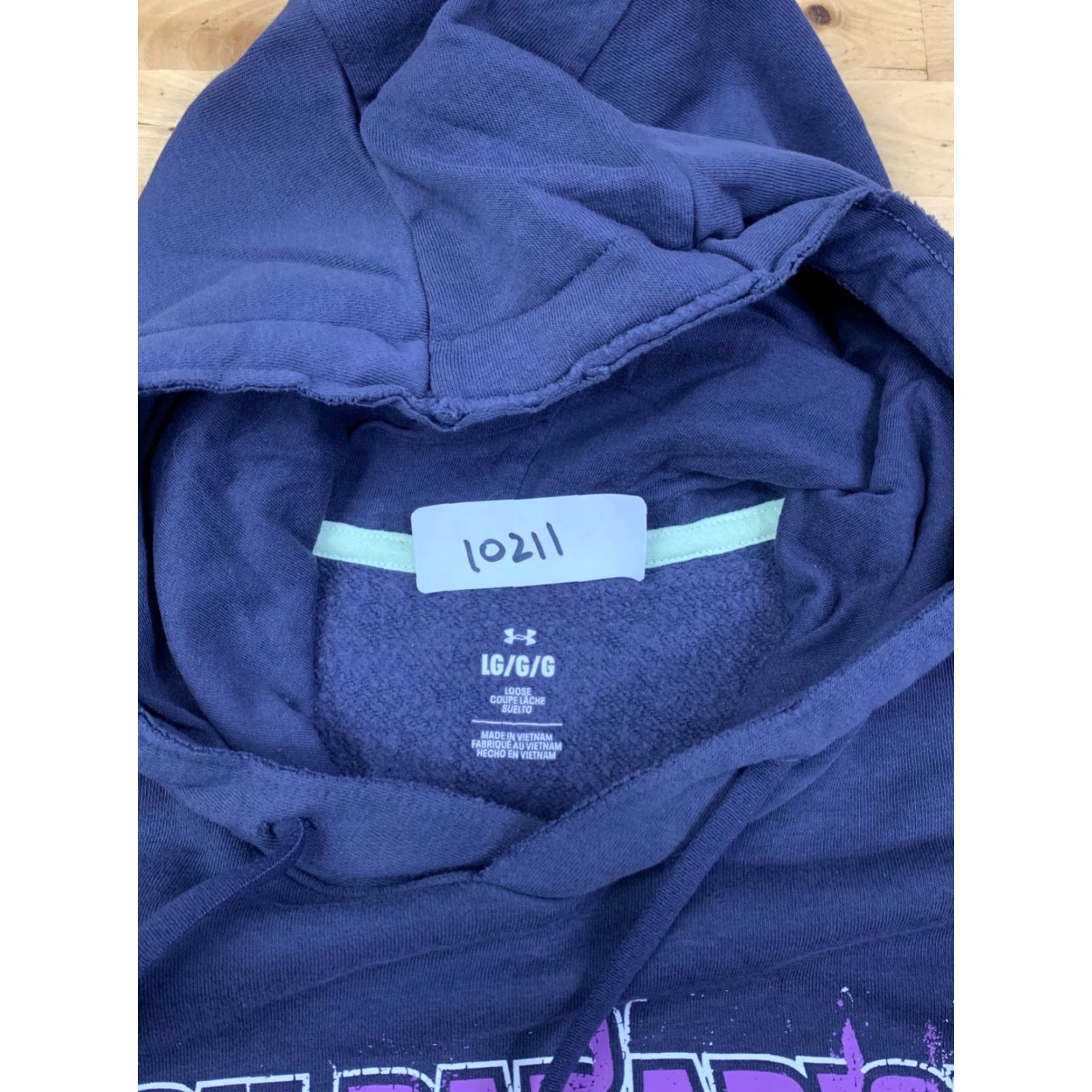 Under Armour Under Armour Hoodie Mens L Purple Graphic Print Hooded Pullover Disruption Worldwide Size US L / EU 52-54 / 3 - 2 Thumbnail