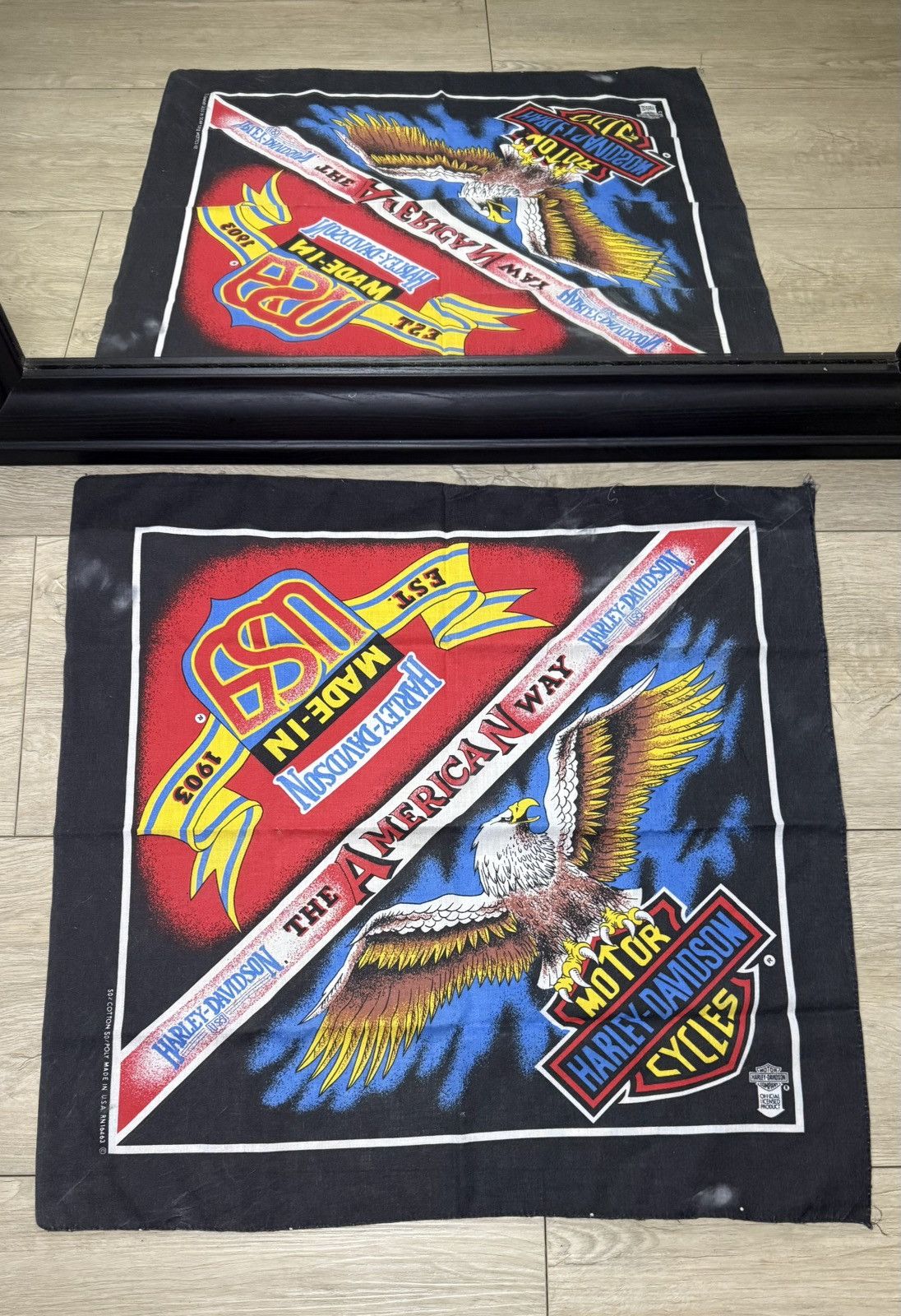 Harley Davidson Vintage 1980s Harley Davidson Bandana The American Way Size ONE SIZE - 1 Thumbnail