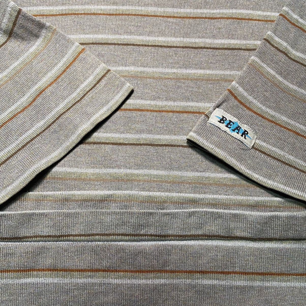 Vintage Vintage 90’s Bear Surfing Spellout Stripes T Shirt Size US L / EU 52-54 / 3 - 13 Thumbnail