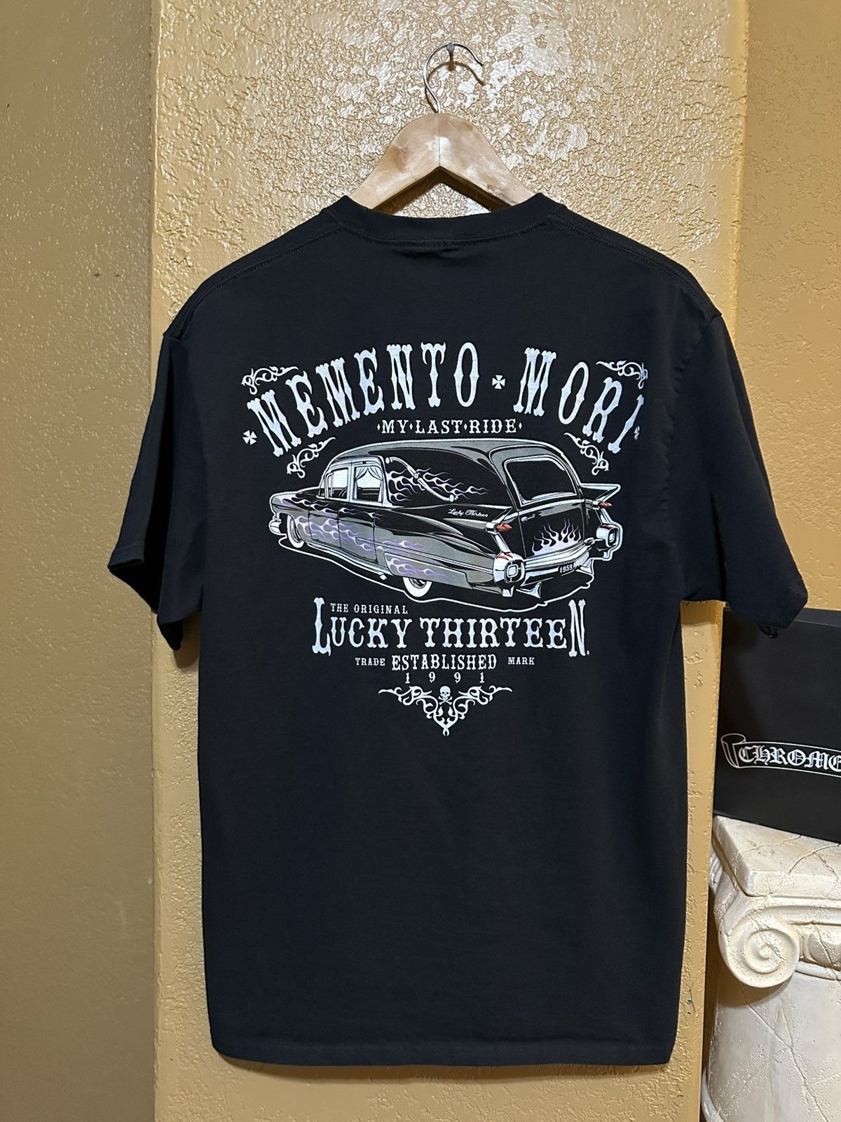 Vintage ☔️ Lucky 13 Memento Mori Hearse tee shirt Size US L / EU 52-54 / 3 - 2 Thumbnail