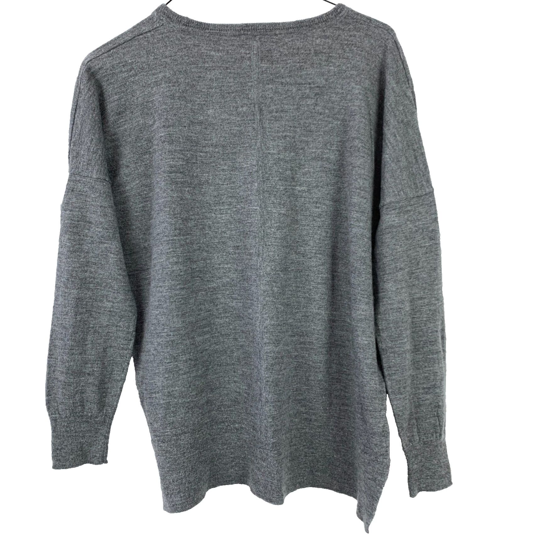 Madewell Madewell Rowhouse Merino Wool Hi Lo Sweater Dark Gray Womens Size Large A9357 Size L / US 10 / IT 46 - 4 Thumbnail