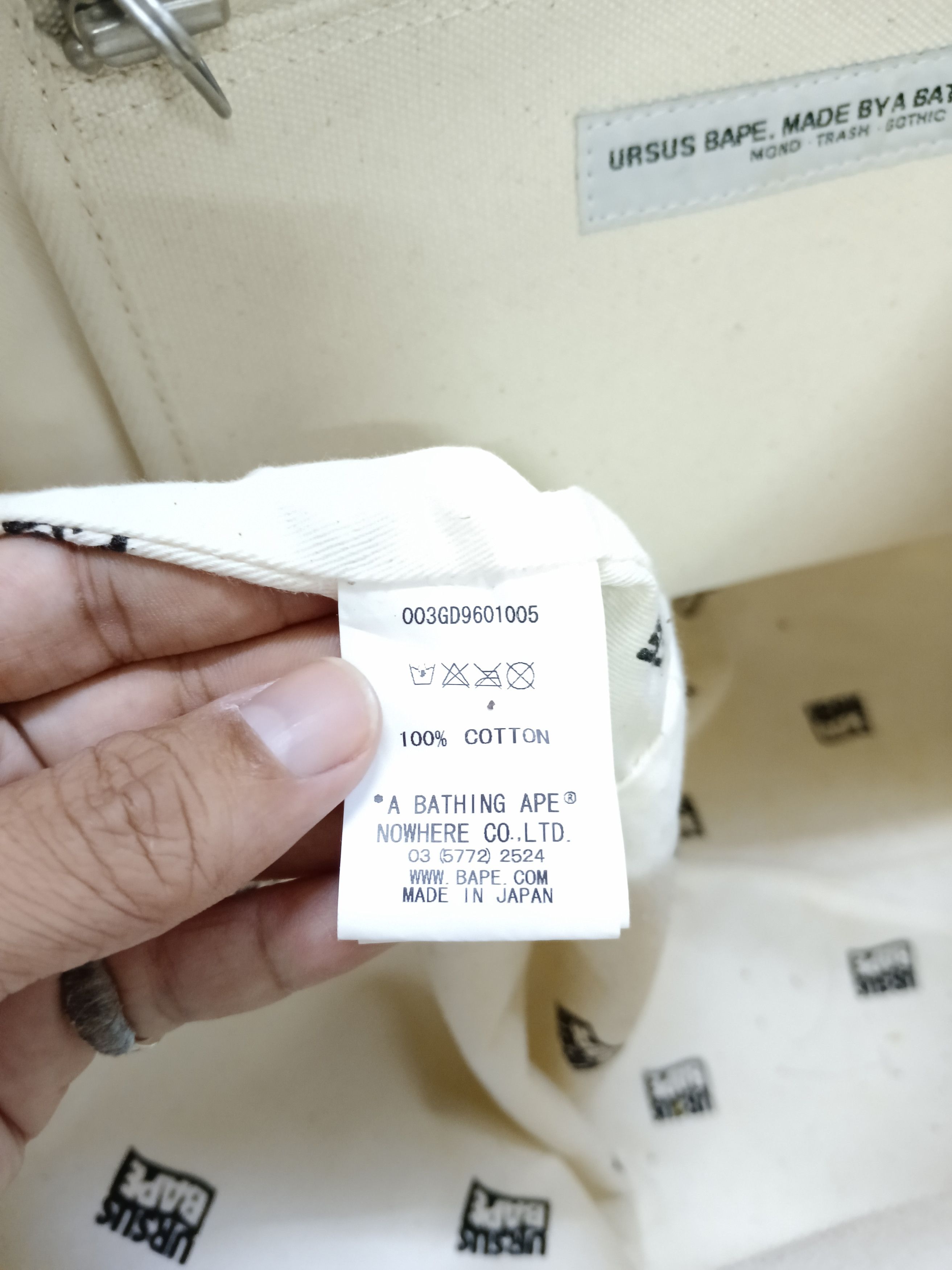 Bape RARE Ursus Bape "U.S.S" Heavy Canvas Tote Bag Size ONE SIZE - 8 Thumbnail