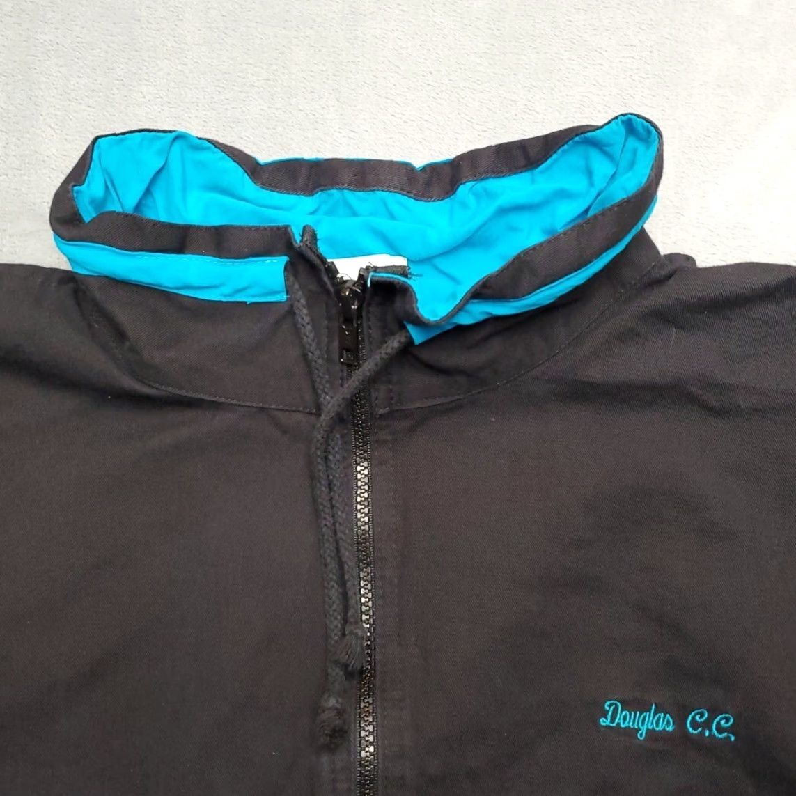 Vintage VINTAGE DAChe Club Maui Jacket Men L Black Blue Full Zip 80s 90s Made in USA Bomber Jacket Wind-Resistant Outdoor Casual Mens Size US L / EU 52-54 / 3 - 3 Thumbnail