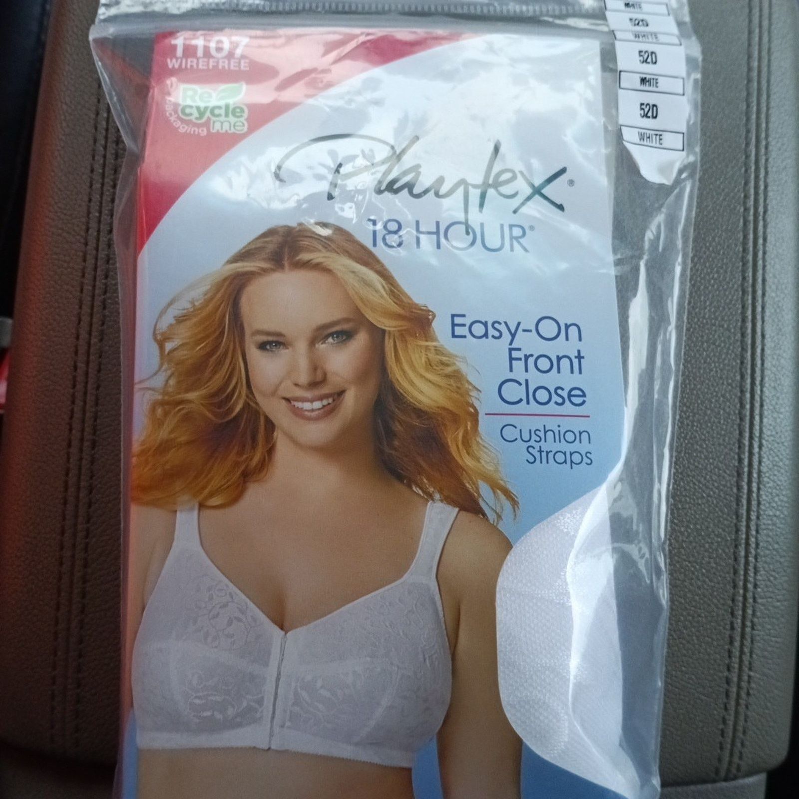 Other Playtex 18 hour Bra 52D White Front Close WireFree Cushion Size ONE SIZE - 1 Thumbnail