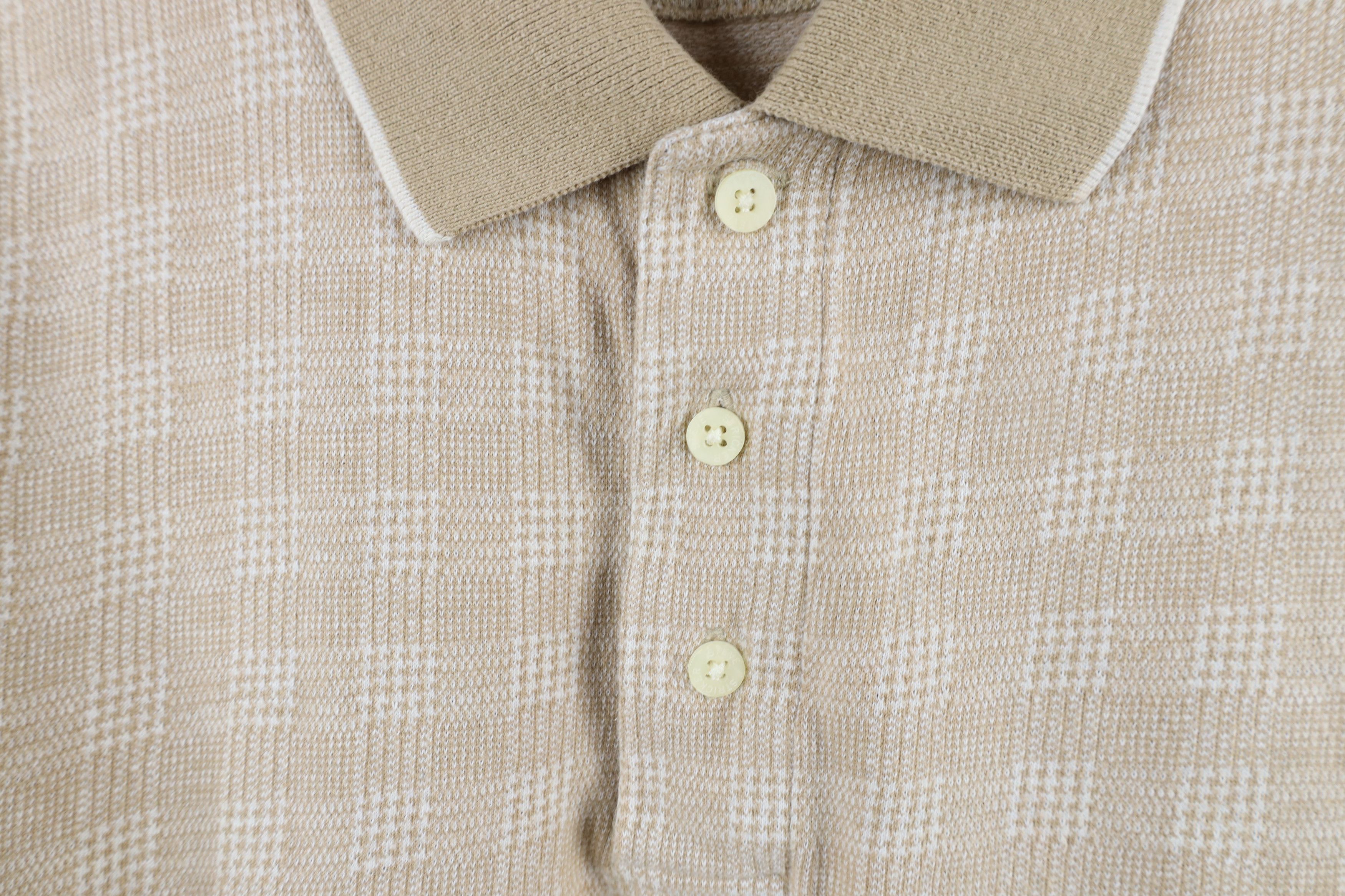 Vintage Vintage 90s Streetwear Houndstooth Golf Polo Shirt Beige Size US XL / EU 56 / 4 - 8 Thumbnail
