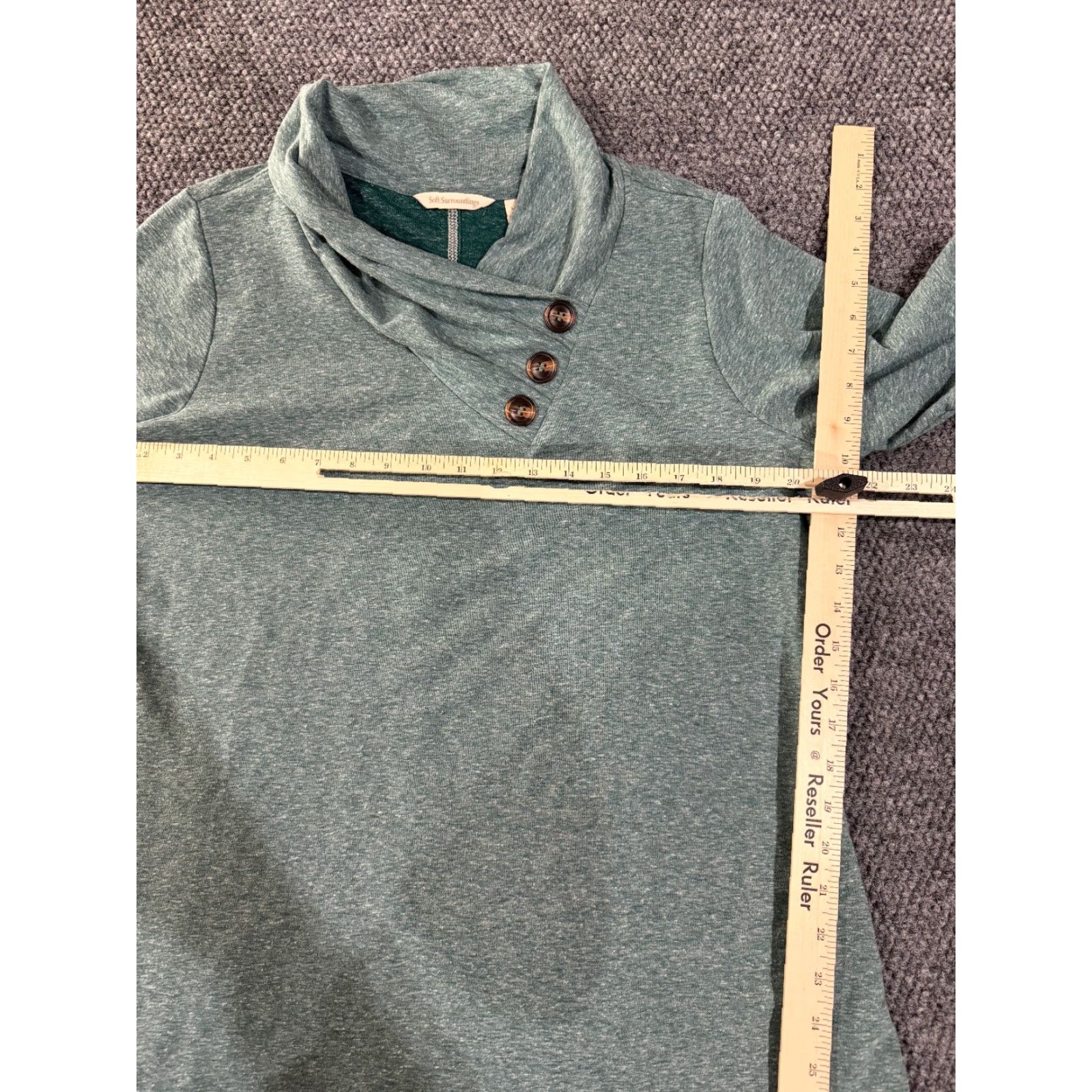 Soft Surroundings Soft Surroundings Sweater Womens M Green Long Sleeve Knit Button Front Pullover Casual Classic All Seasons Lightweight Knit Shirt Womens M Green Size M / US 6-8 / IT 42-44 - 5 Thumbnail