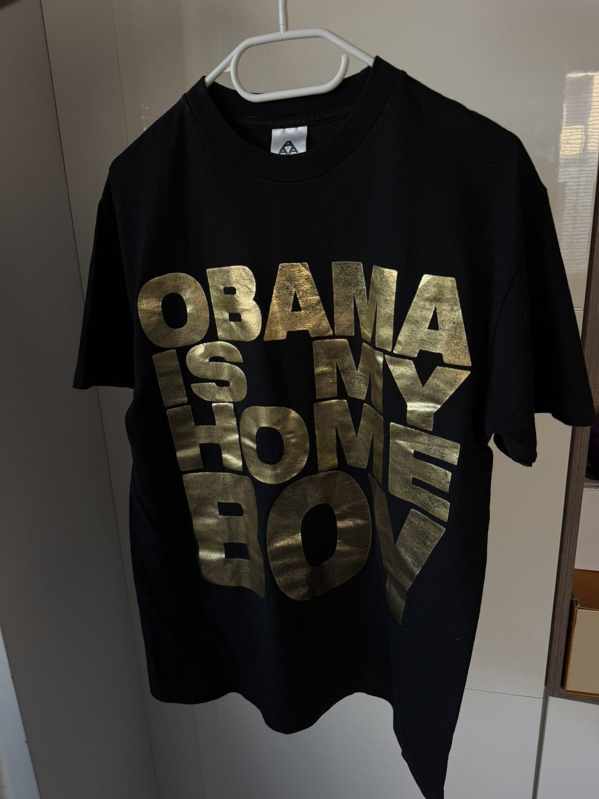 AAA OBAMA IS MY HOME BOY SHINE GOLD TEE Size US M / EU 48-50 / 2 - 3 Thumbnail